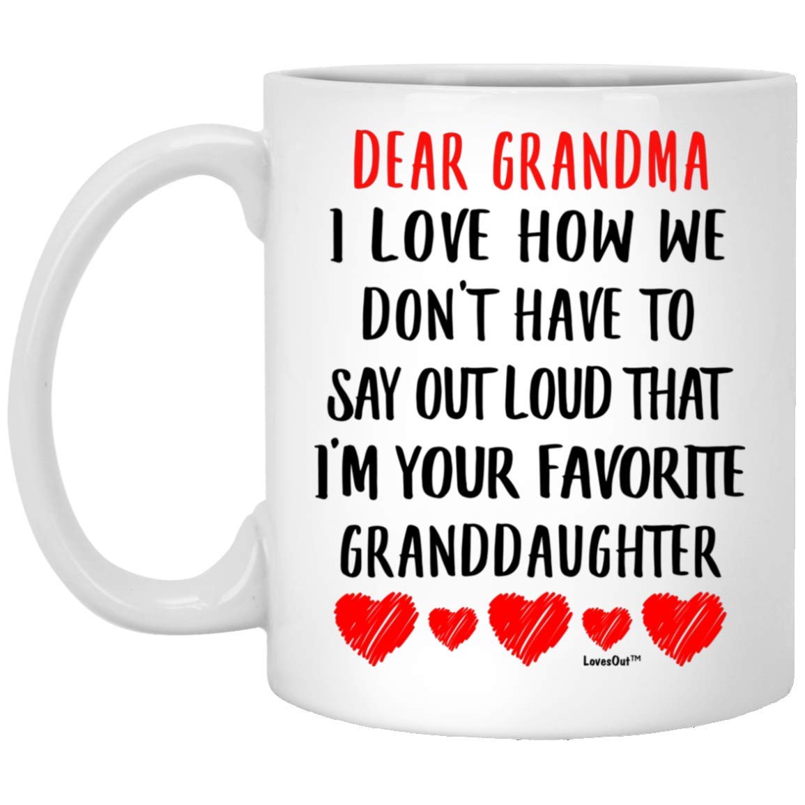 Funny Grandma Birthday Gifts from Granddaughter - 11oz White Coffee Mug for Christmas 2024 - Perfect for Tea, Coffee & Special Occasions