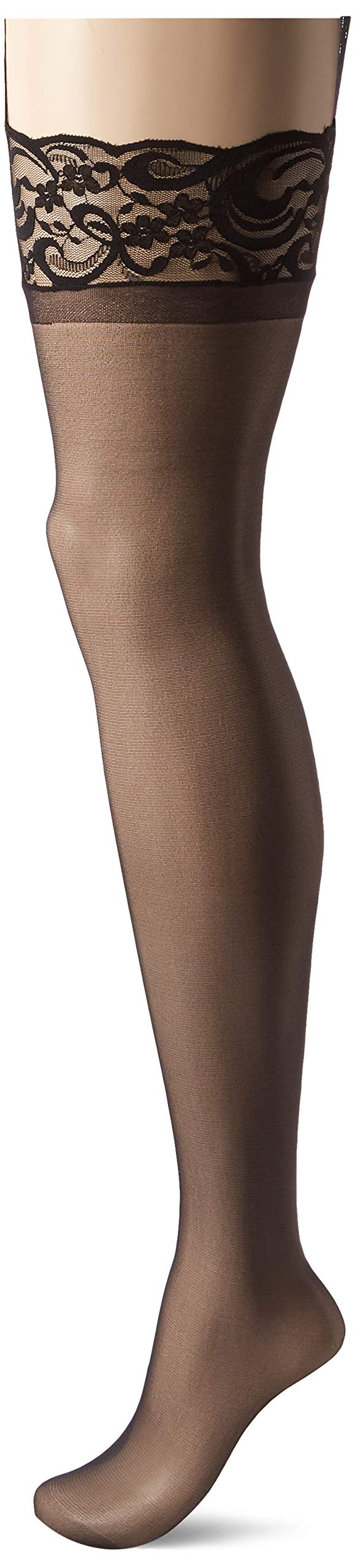 Leg Avenue Women's Sheer Stockings with Attached Garter Belt - Sexy Lingerie for Valentine's Day, Bridal, Boudoir & Special Occasions
