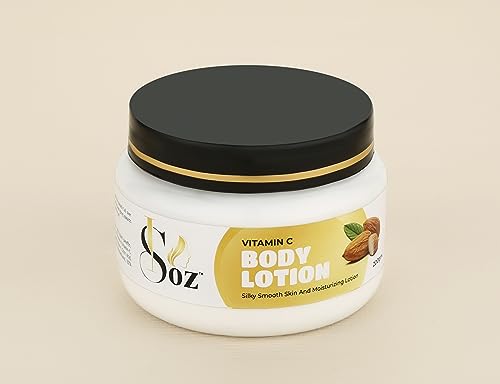 ISOZ Vitamin C Enriched Body Lotion for Silky Smooth Skin - 200gm Deep Moisturizing Cream for Dry Skin - Perfect for Daily Hydration & Nighttime Skin Care Routine