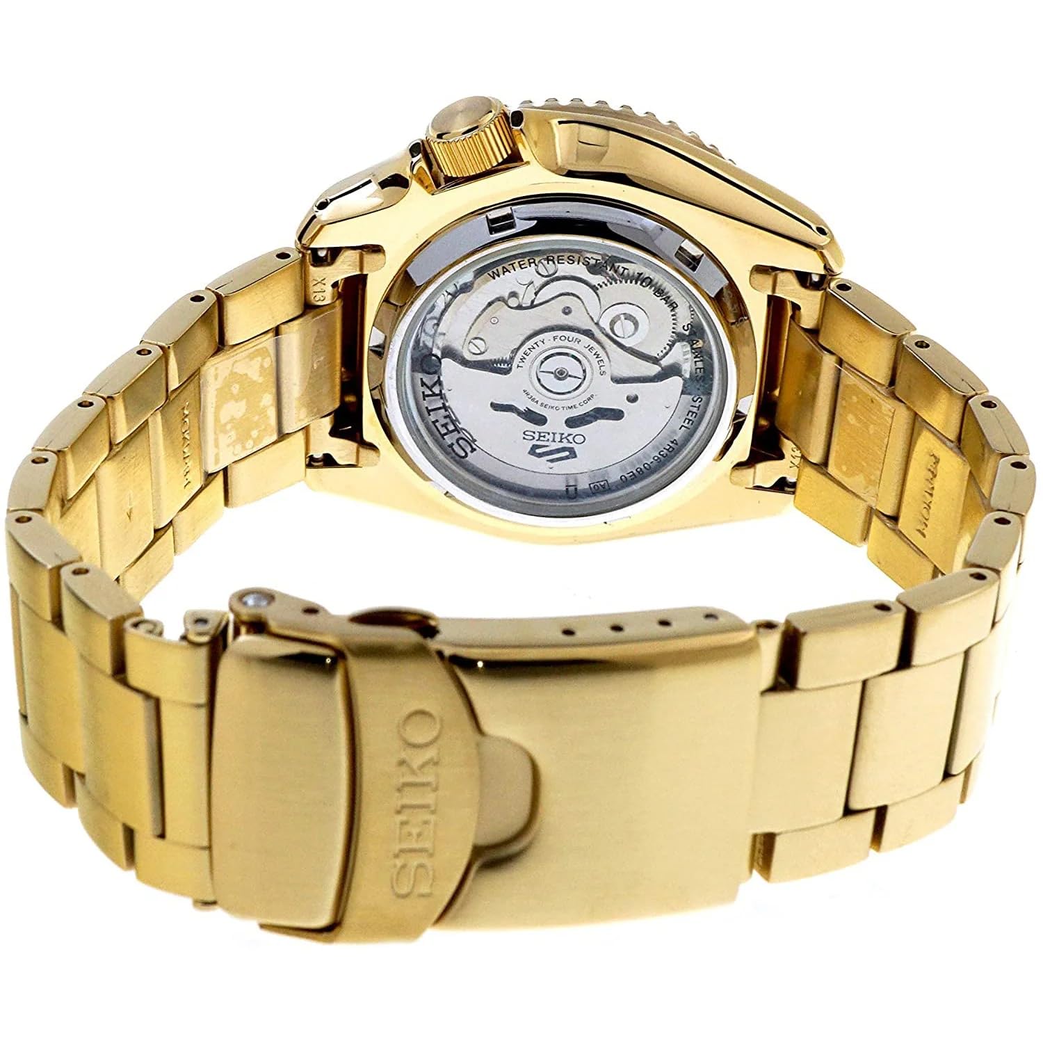 SEIKO SRPE74 5 Sports Men's Gold-Tone Stainless Steel Watch 42.5mm - Durable Automatic Timepiece for Diving, Swimming & Everyday Wear