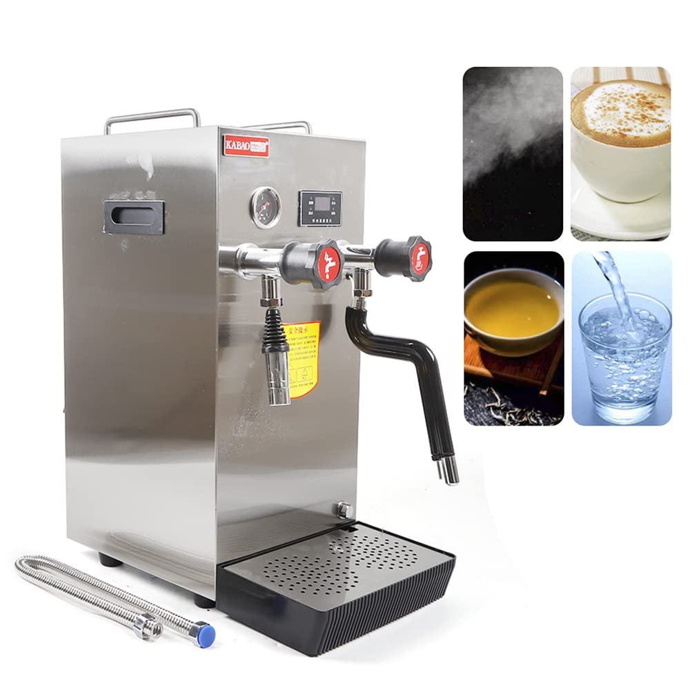 2500W 8L /2.1 Gal Commercial Stainless Steel Milk Frother for Espresso, Coffee, Tea - Perfect for Coffee Shops, Dessert Cafes & Hotels (US Stock) | Fast Milk Frothing & Steaming for Lattes, Cappuccinos & Hot Chocolate