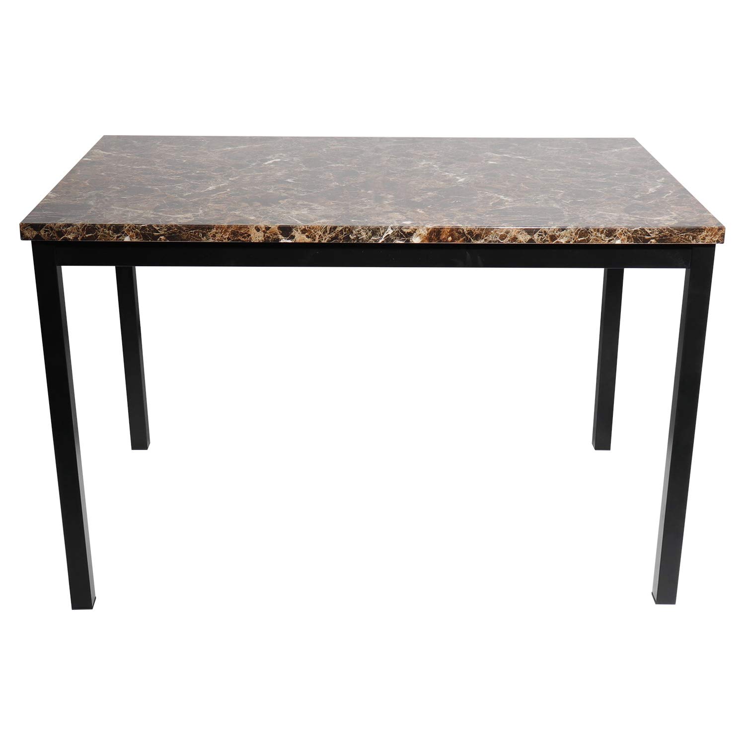 Swellsuite 6-Person Faux Marble Dining Table with Metal Legs - Modern Kitchen & Dining Room Table for Family Meals, Entertaining & Small Spaces