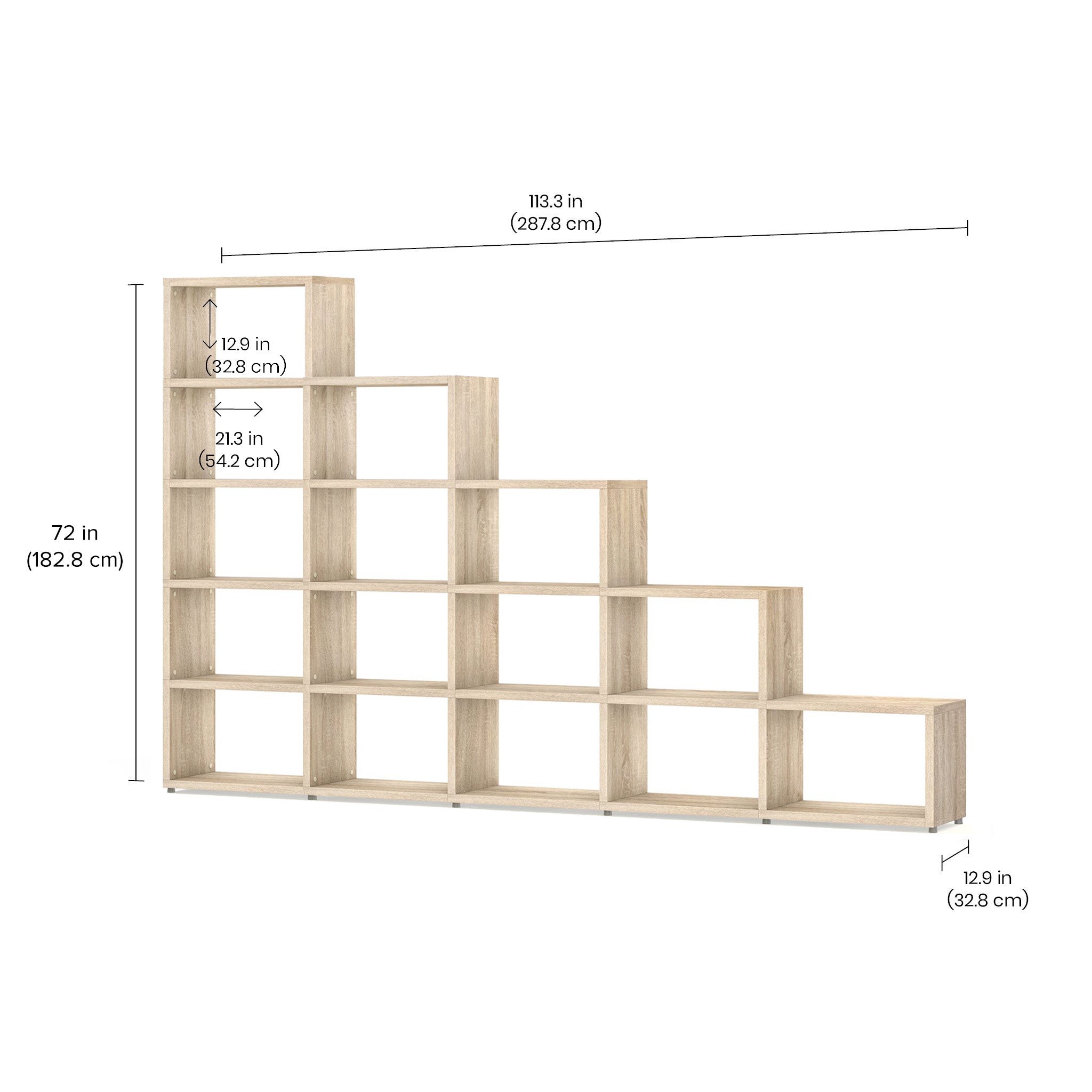 BOON Cube Storage Shelf Rectangular Step 5x5 - Kids Toy Organizer for Playroom, Nursery & Classroom - Perfect for Storing Books, Toys & Art Supplies