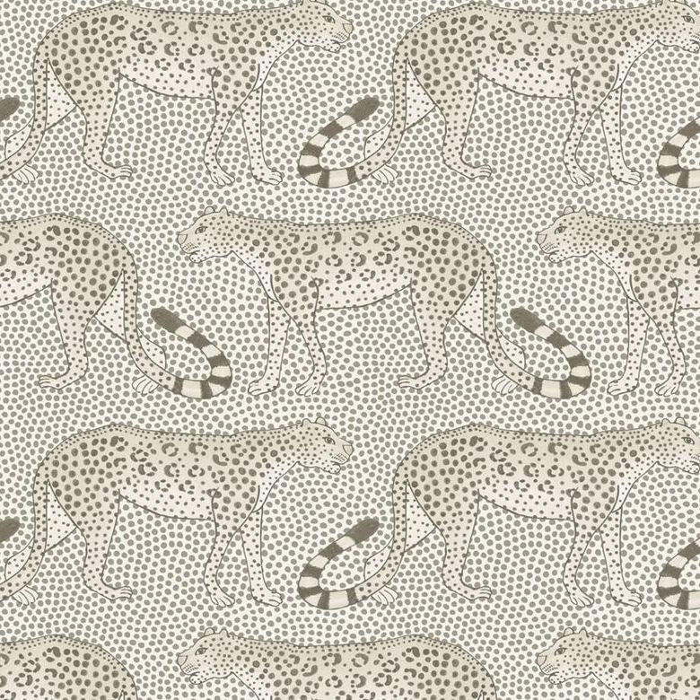 Cole and Son Leopard Walk Wallpaper - Black and White Animal Print Design for Living Room, Bedroom, or Home Office Decor