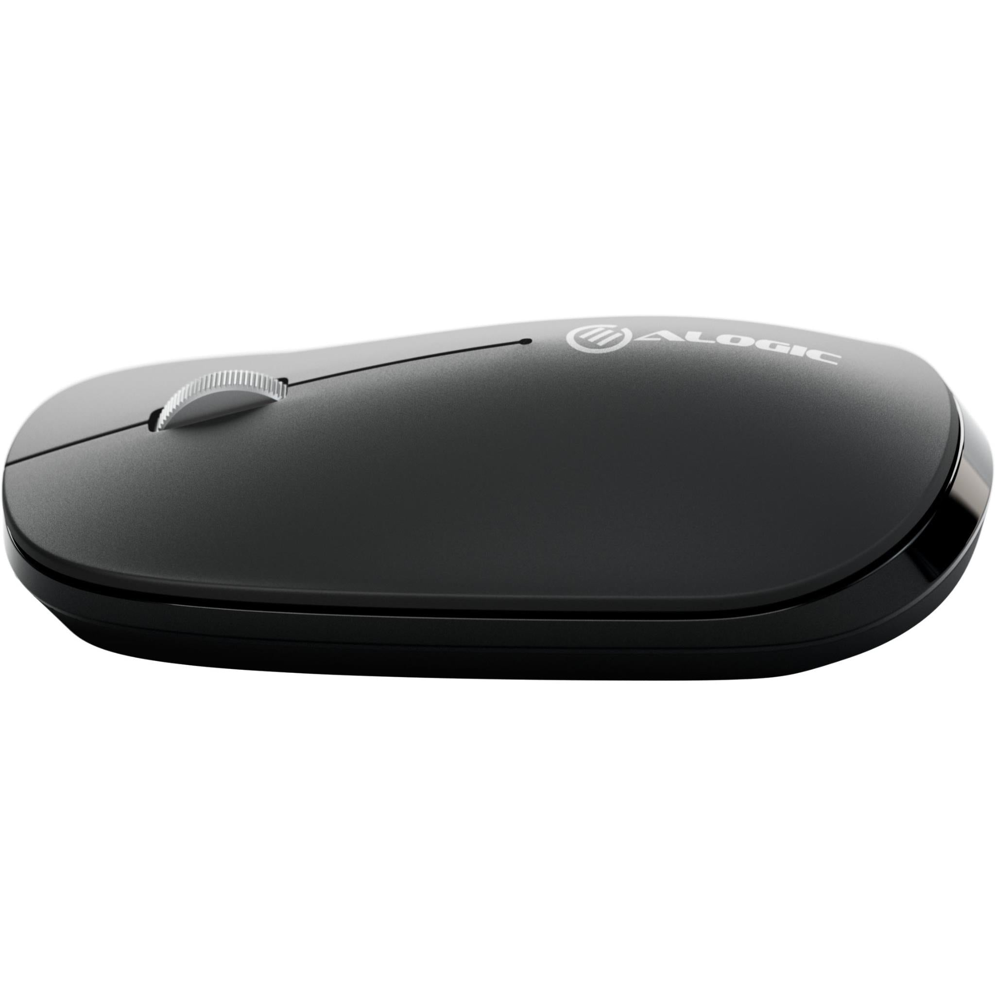 Alogic Echelon Bluetooth Wireless Mouse with USB-C Rechargeable, 4 Programmable Buttons - Black - Perfect for Office Work, Gaming & Travel