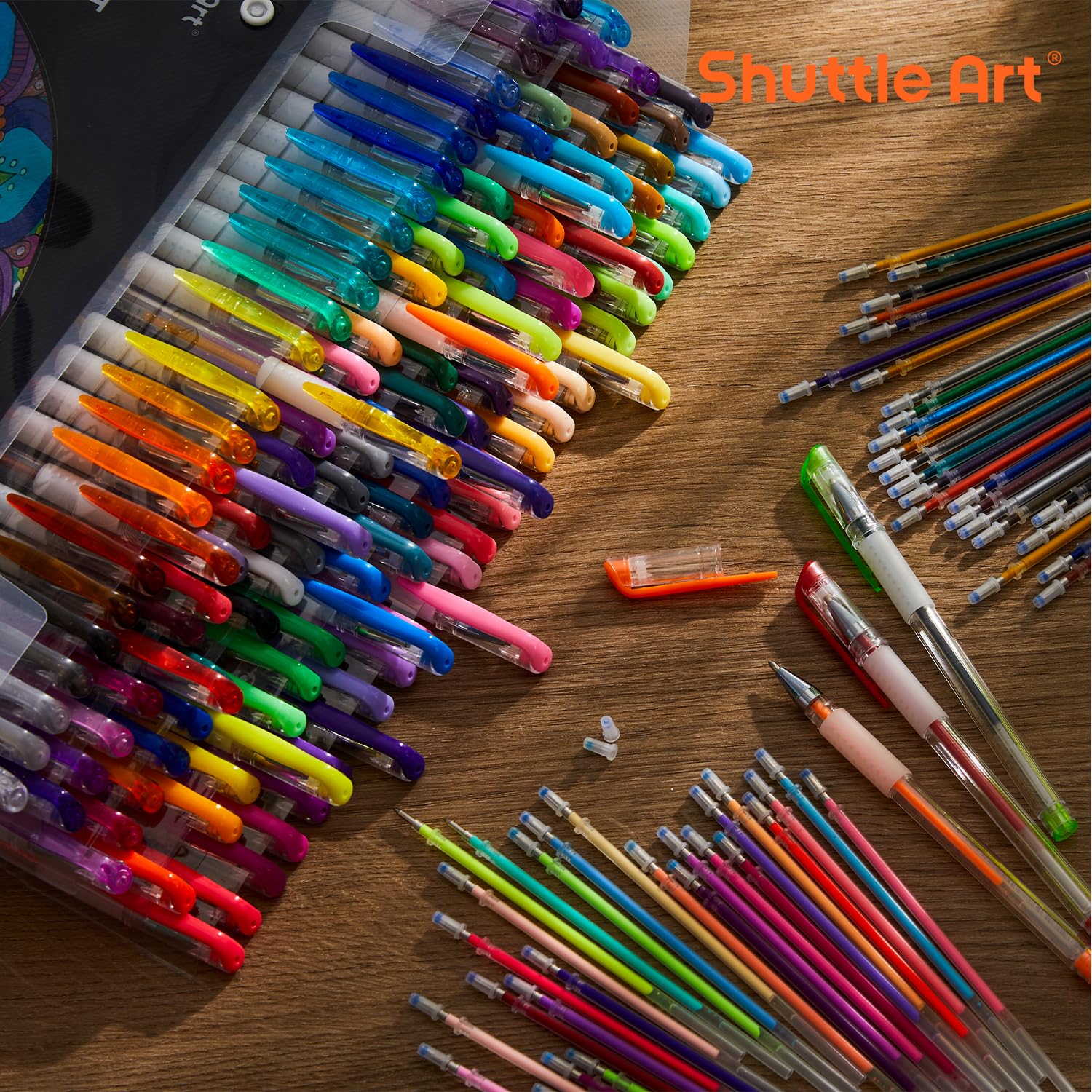 Shuttle Art 260 Pack Gel Pens Set - 130 Vibrant Colors with 130 Refills for Adult Coloring Books, Drawing, Crafts, Scrapbooking & Journaling | Perfect for Artists, Students & DIY Enthusiasts