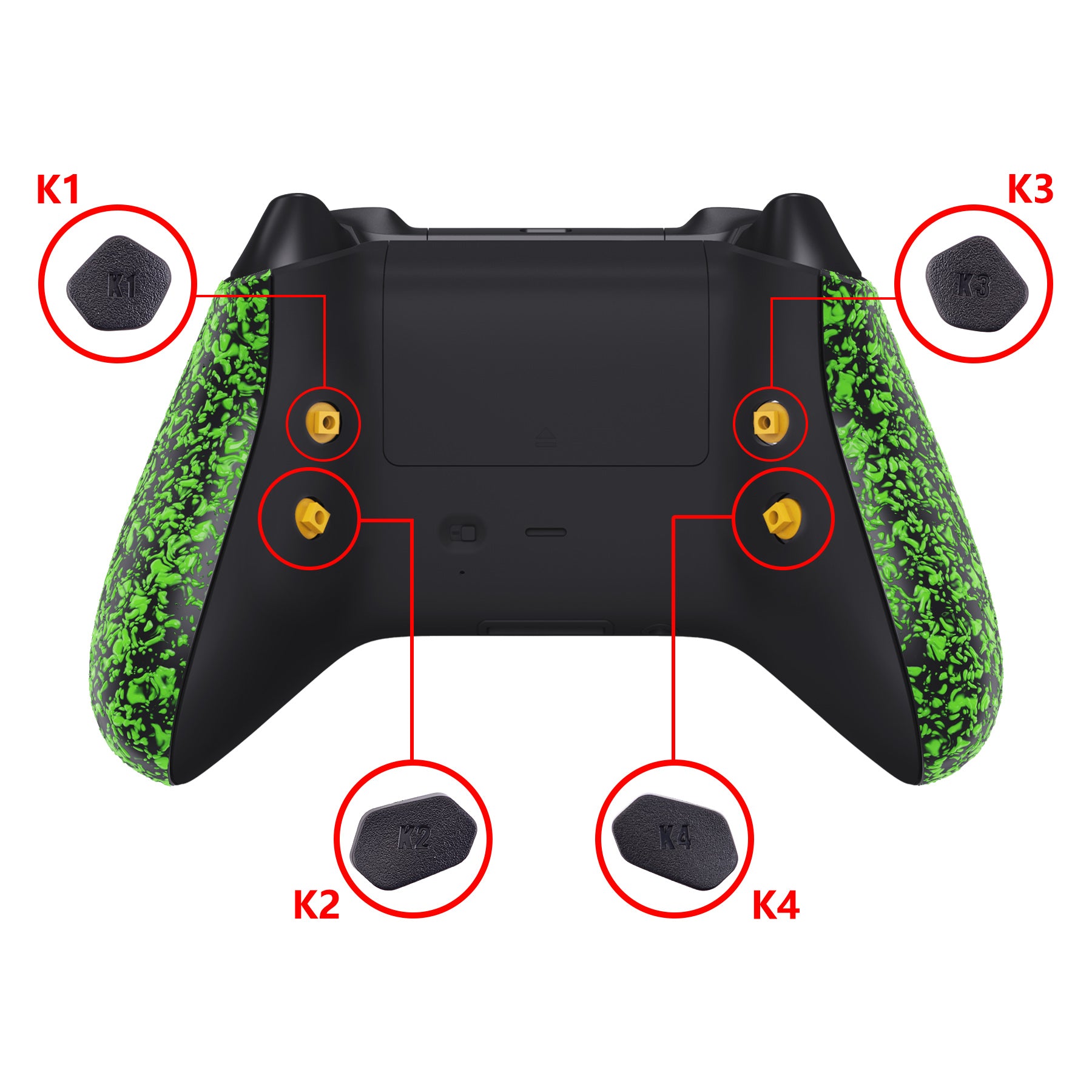 eXtremeRate Textured Green HOPE Remappable Back Button Kit for Xbox Series X/S Controller - Upgrade Boards, Shell & Side Rails - Perfect for Competitive Gaming & Custom Controller Setup (Controller Not Included) RX3P3045