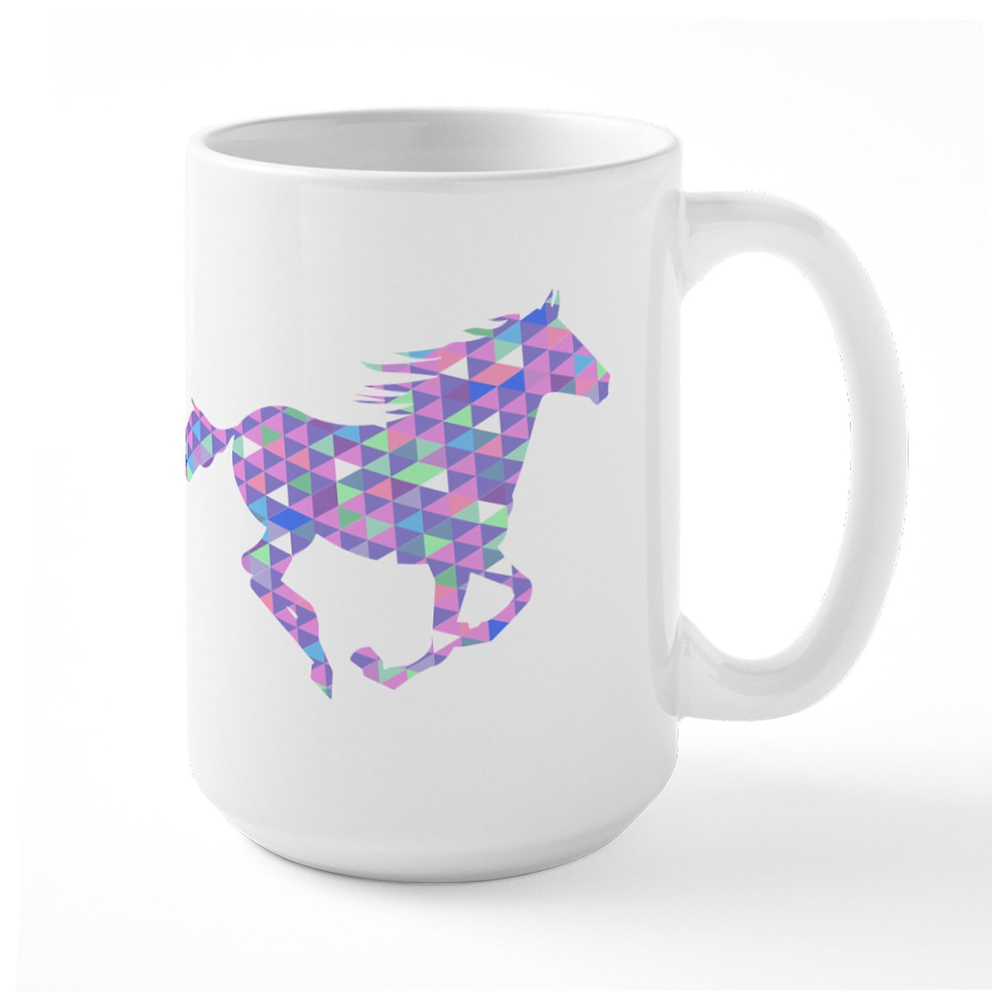 Premium 15 oz (444 ml) Ceramic Coffee Mug with Running Horse Design - Perfect for Home, Office & Gifts