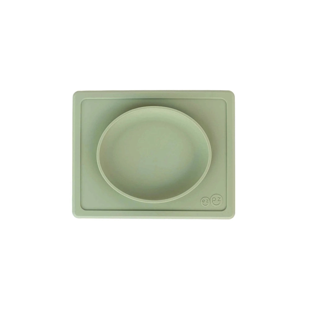 EzPz Tiny Plate in Sage - Non-Slip Silicone Baby Plate for Toddlers | Perfect for Mess-Free Mealtime, Travel & Daycare Use