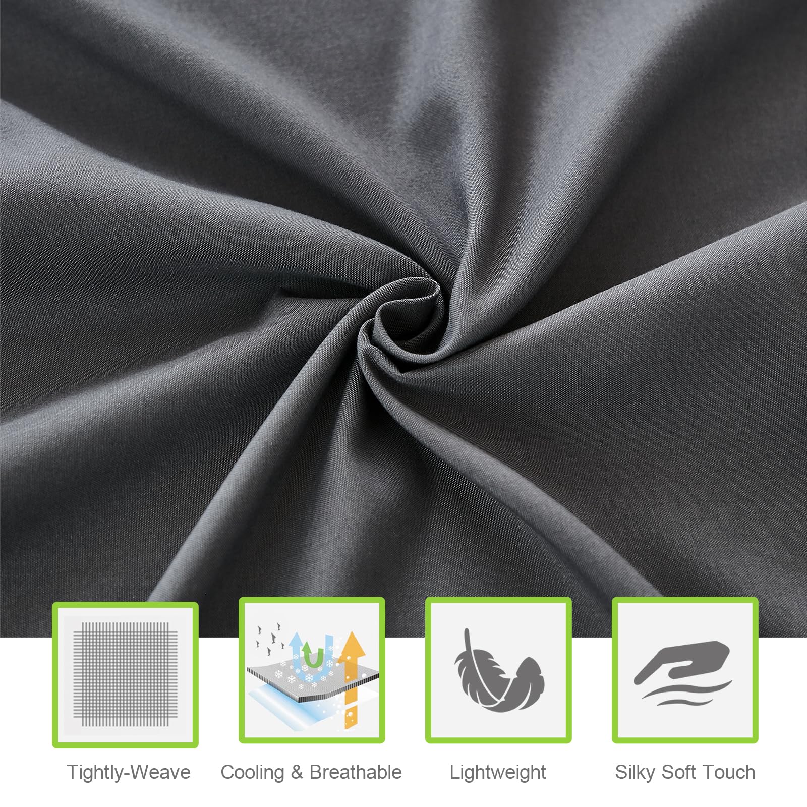 ILAVANDE 4-Piece King Size Sheet Set - 1800 Series Microfiber Bed Sheets in Grey | Ultra Soft, Wrinkle-Free & Breathable | 14