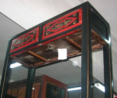 Antique Black Chinese Console Table with Hand-Painted Drawers - Perfect for Living Room, Entryway & Vintage Home Decor