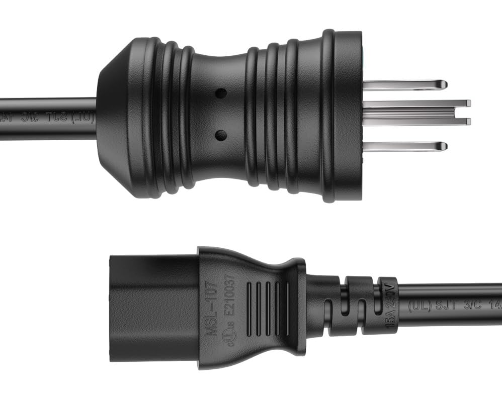 Hospital Grade NEMA 5-15P to C13 Power Cord - 16 AWG Heavy Duty Black Power Cable for Medical Equipment, Servers & Data Centers - Perfect for Hospitals, Clinics & IT Infrastructure