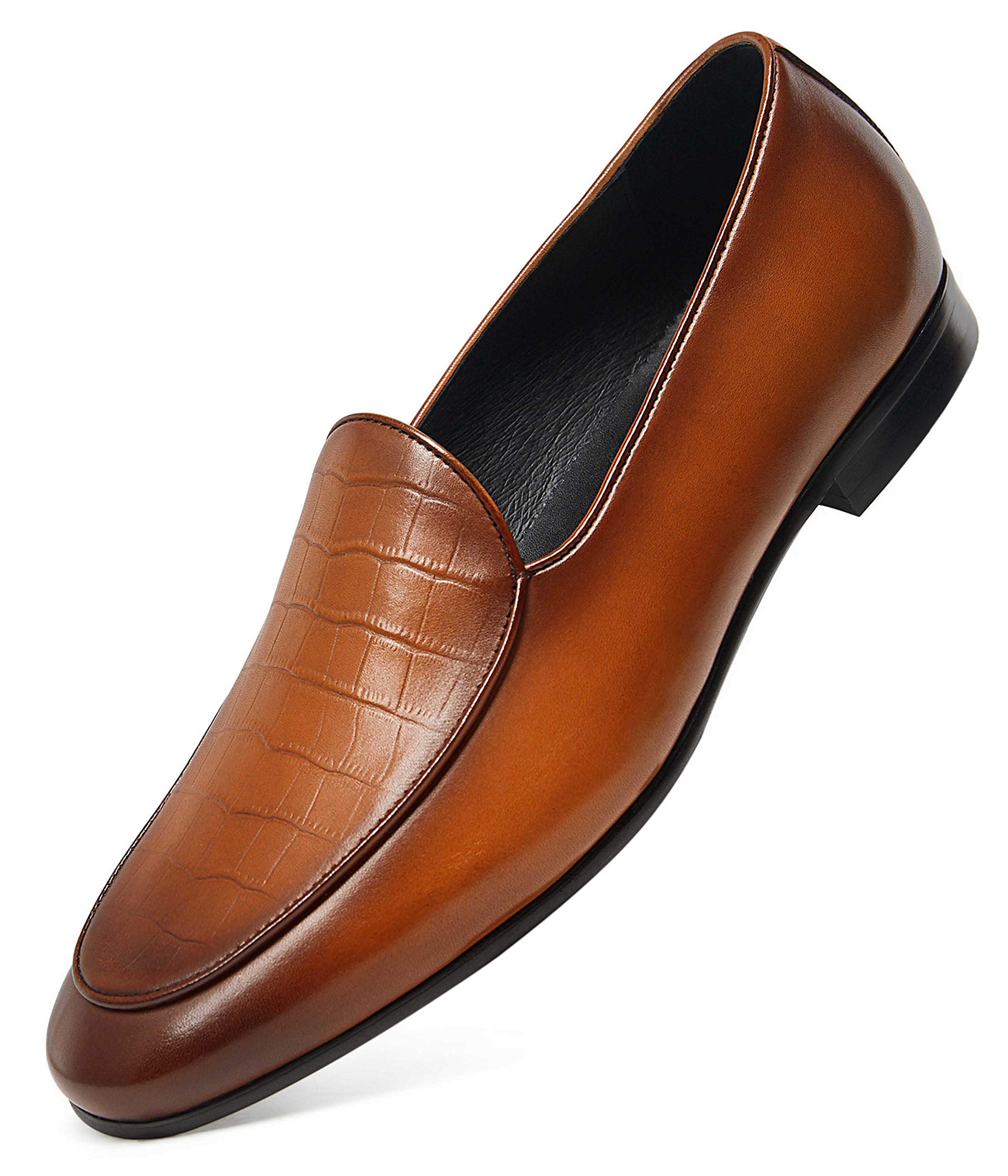 GIFENNSE Men's Leather Slip-On Loafers - Comfortable Dress Shoes for Business & Formal Occasions - Perfect for Office, Weddings & Special Events