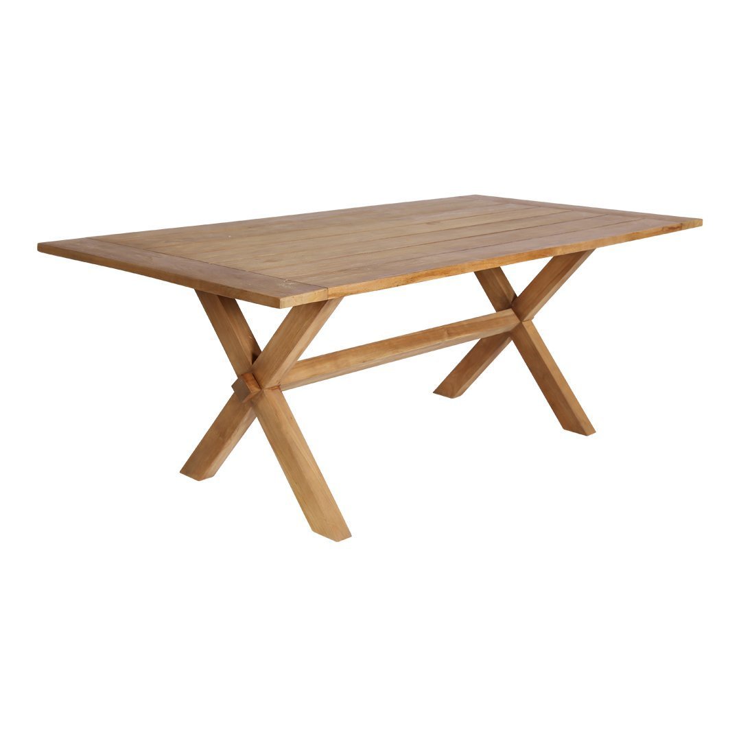 Colonial Style Outdoor Dining Table - Rustic Wooden Patio Table for Garden, Backyard, and Poolside - Perfect for Al Fresco Dining and Entertaining