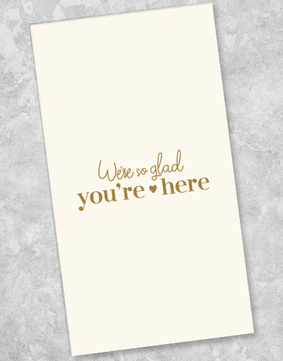 Glad You're Here Guest Towel Napkins - 36 Count | Soft & Absorbent Paper Towels for Parties, Weddings & Home Decor | Perfect for Guest Bathrooms & Kitchen Use