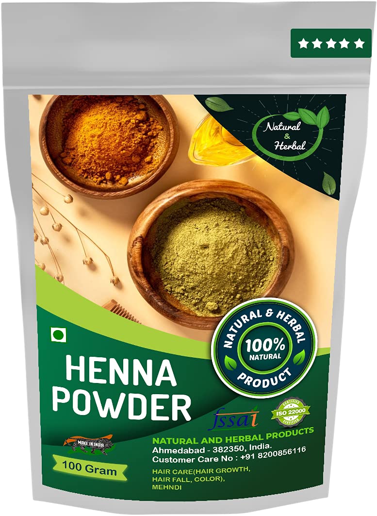 Natural Henna Powder (Mehndi) - 100% Pure Lawsonia Inermis for Hair Growth, Hair Fall Control & Natural Hair Color | Mignonette Tree Herbal Treatment | DIY Hair Care & Mehndi Tattoo Art