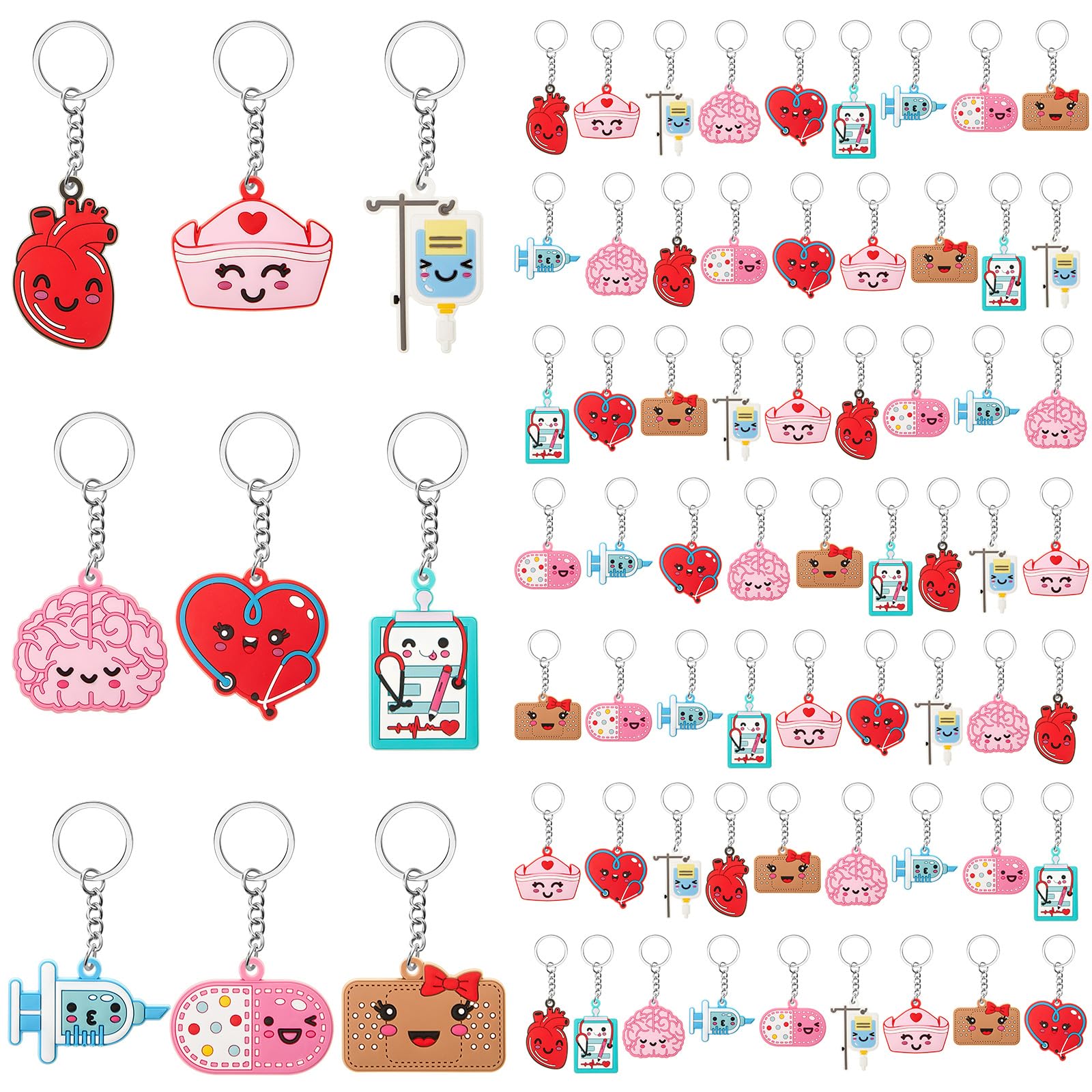 72 Pack Nurse Keychains Bulk - Nurse Week Gifts for Women, Nurse Appreciation Gifts, Medical Staff Accessories - Perfect for Nurse Party Favors, Graduation Gifts & Healthcare Worker Recognition