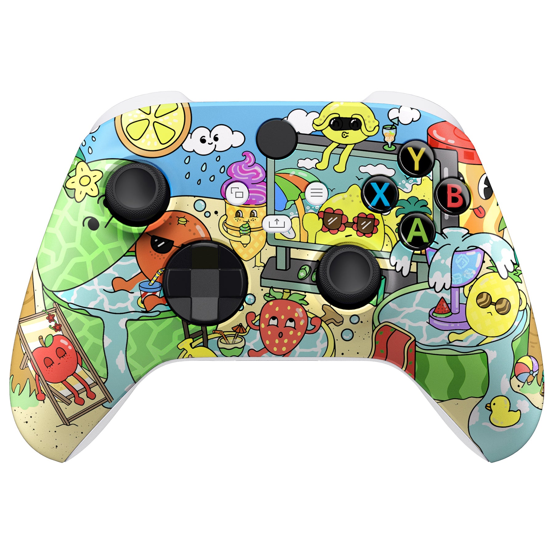 eXtremeRate Custom Faceplate & Front Housing Shell for Xbox Series X/S Controller - Fruity Party Design | Durable Replacement Cover for Gaming Enthusiasts | Perfect for Competitive Play & Streamers