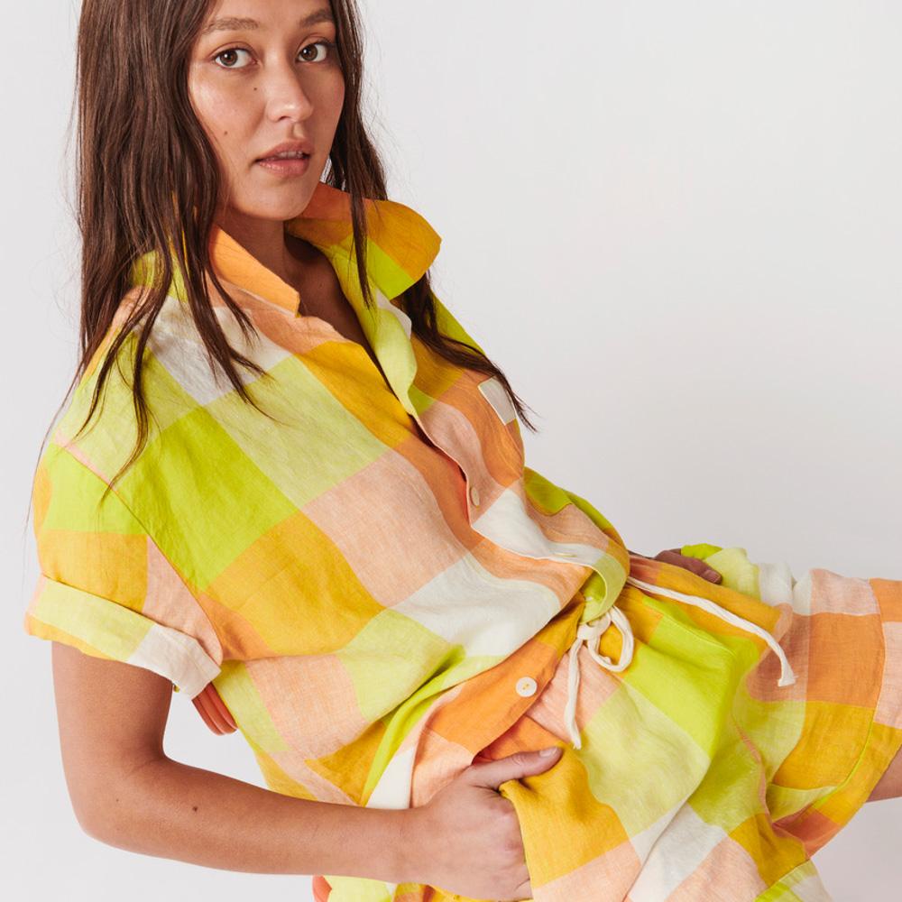 Peach Lemonade Print Short Sleeve T-Shirt for Women - Summer Casual Top for Beach, Vacation & Outdoor Activities