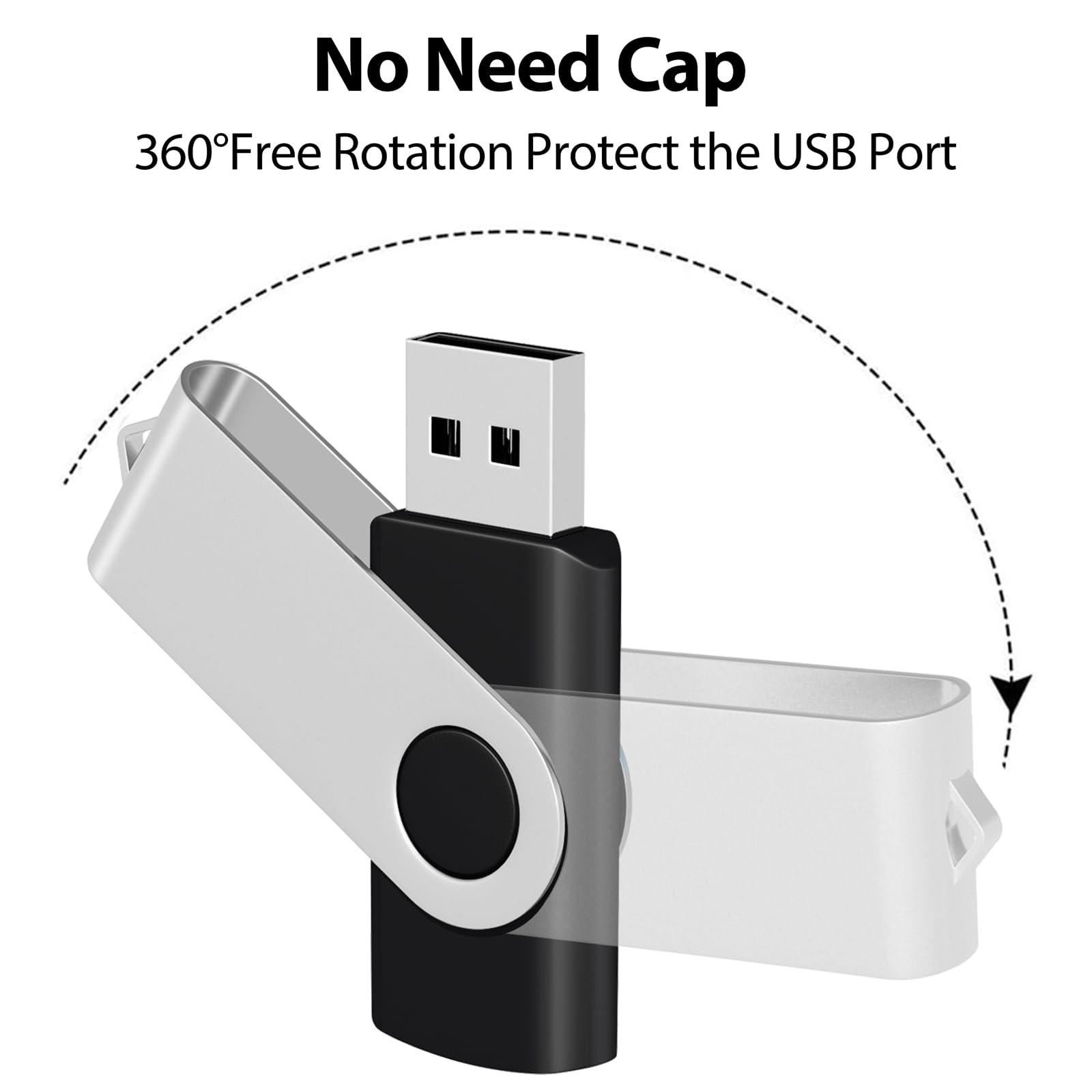 AreTop 512MB USB 2.0 Flash Drives 100 Pack - Bulk Thumb Drives for Business, School & Events - High-Speed Pendrive Memory Sticks for Data Storage, File Sharing & Promotional Giveaways (Black, 100-Pack)