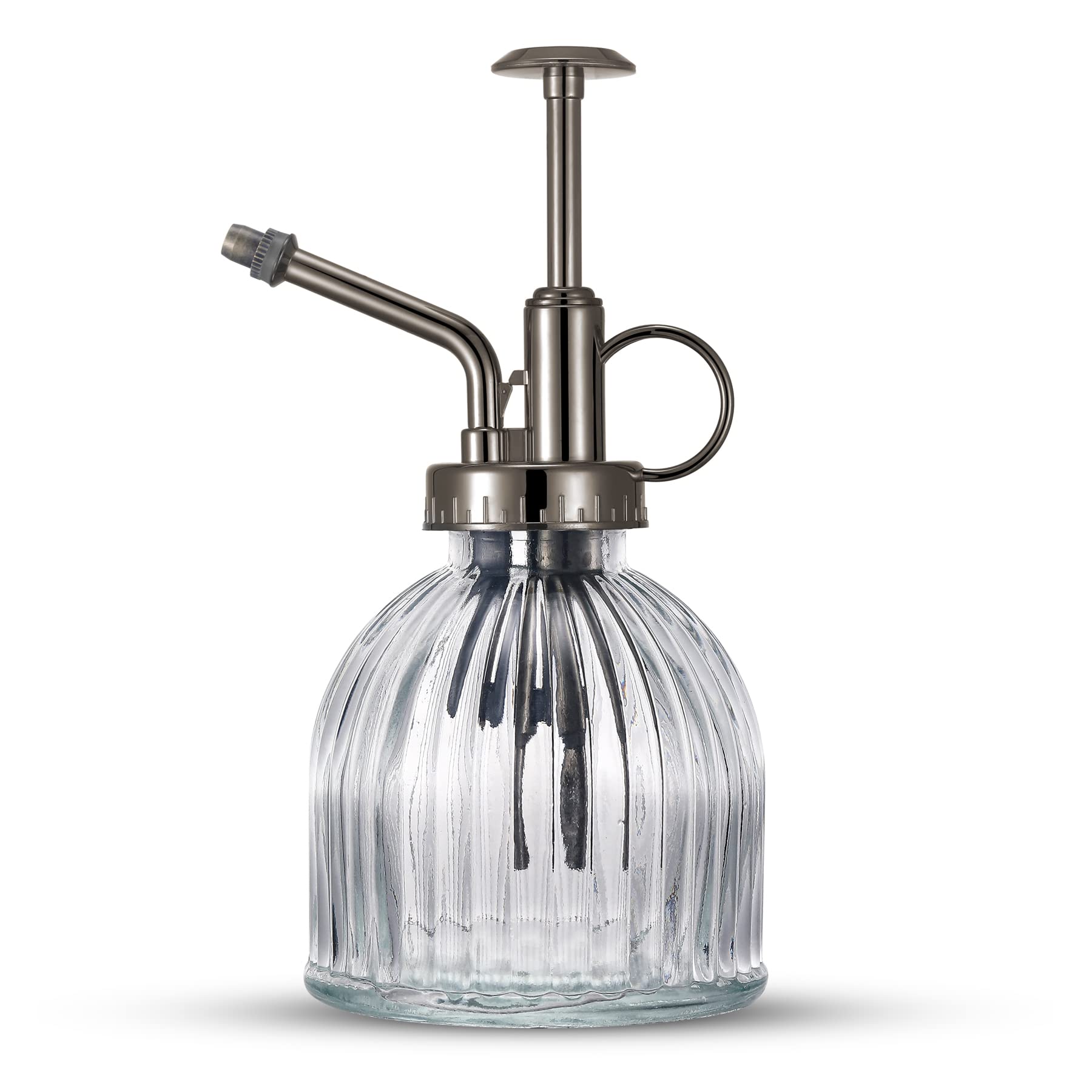 Vintage Style 200ml Glass Plant Mister Spray Bottle with Top Pump - Clear Succulent Watering Bottle for Indoor Plants | Perfect for Hydrating Houseplants, Terrariums & Herb Gardens