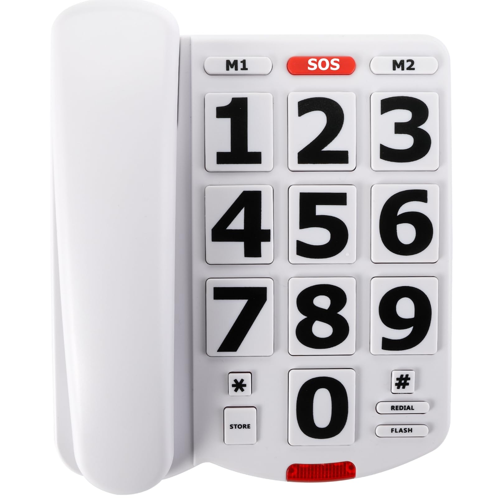 **Yopay Amplified Corded Desk Telephone with Large Buttons & Extra Loud Ringer - Easy-to-Read White Phone for Seniors & Elderly - Perfect for Home, Office, or Hearing Impaired Users**