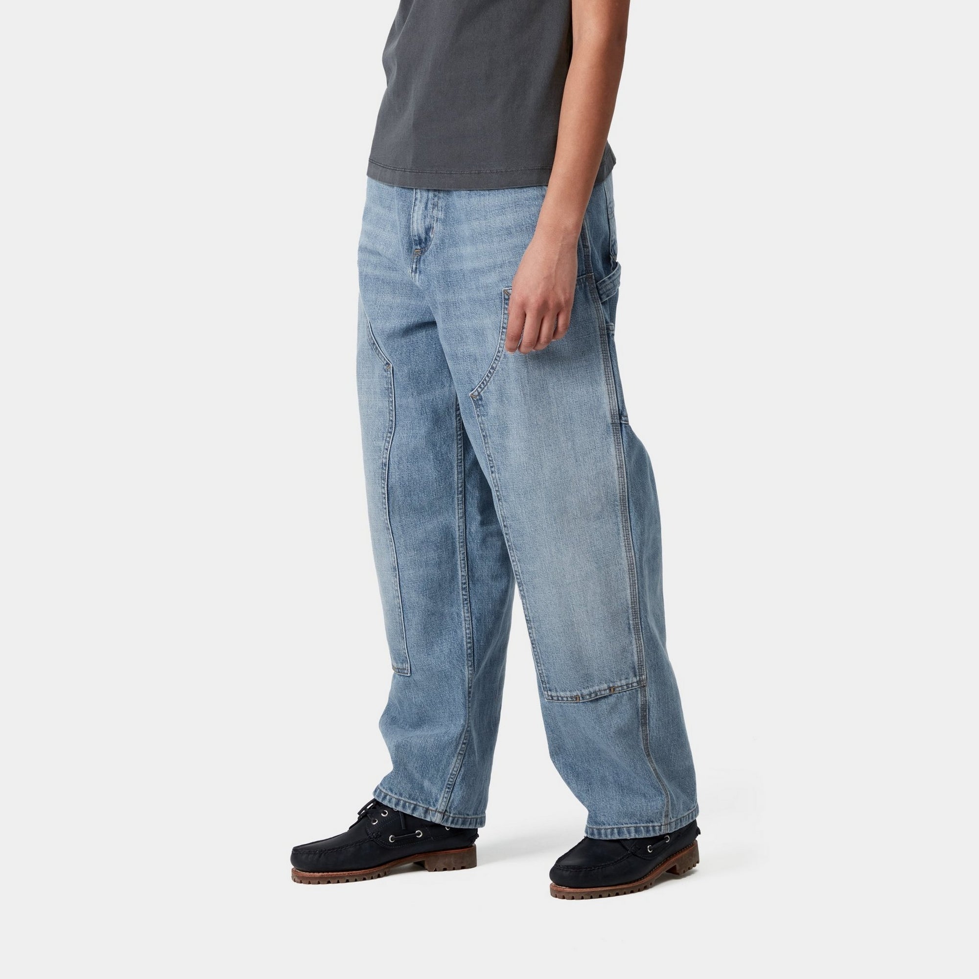 Women's Brandon Double Knee Work Pants - Burst Washed Blue Denim | Durable & Comfortable for Work, Hiking & Outdoor Activities