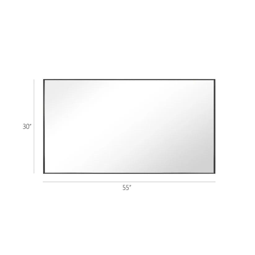 Sleek Modern Black Aluminum Framed Wall Mirror - Full Length Floor Mirror for Bedroom, Living Room & Entryway Decor