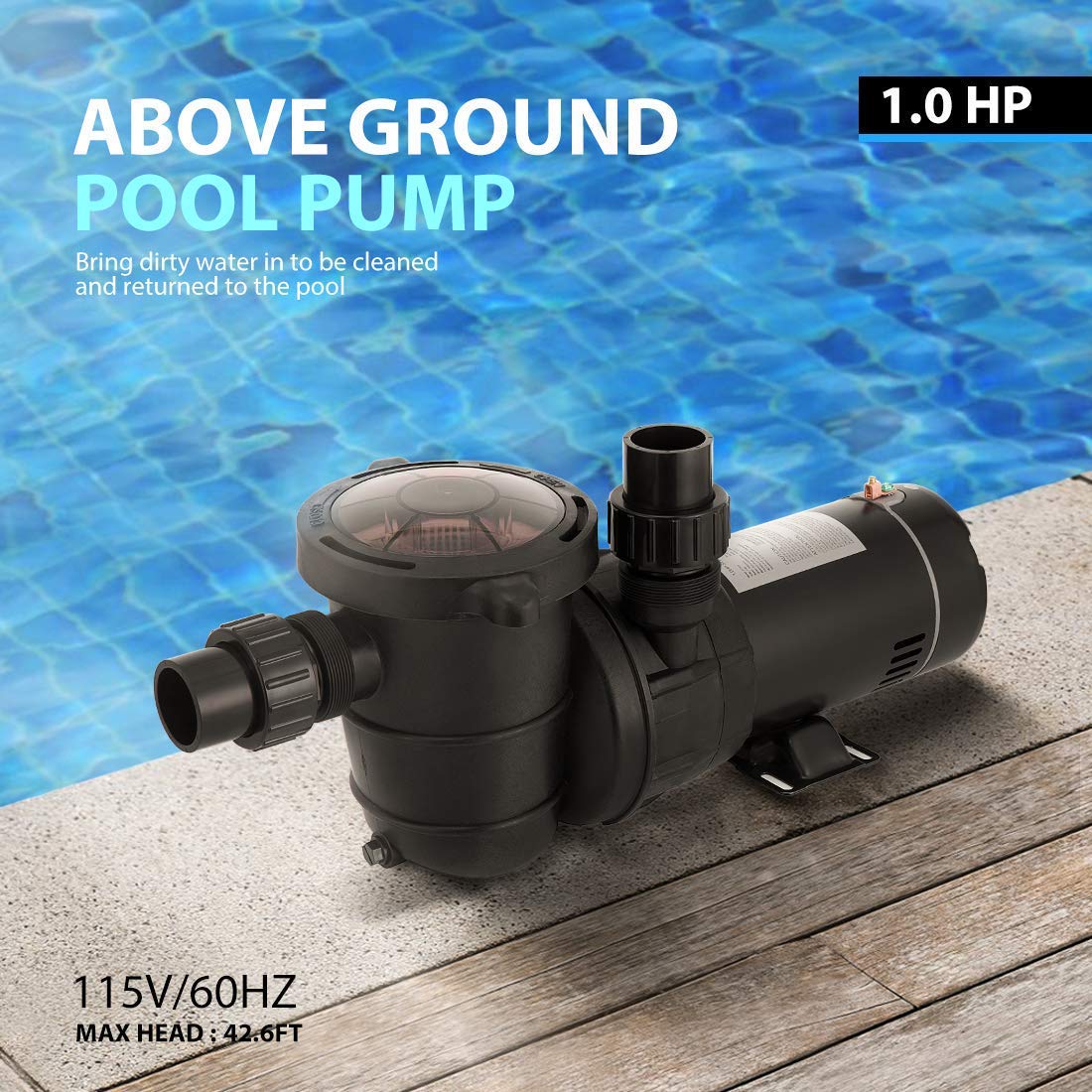VIVOHOME Professional Automatic Pool Vacuum Cleaner with 1.0 HP Motor - Efficient Swimming Pool Cleaner for In-Ground & Above Ground Pools - Ideal for Home, Backyard, and Commercial Pool Maintenance
