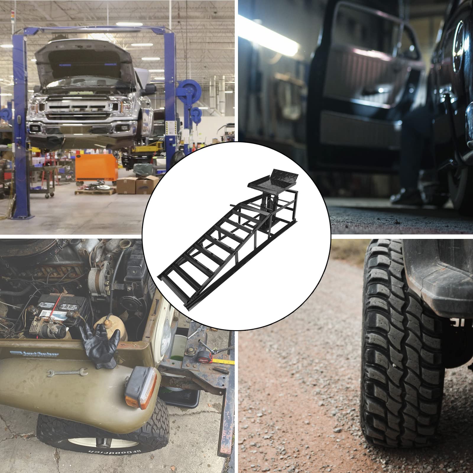 Heavy Duty Hydraulic Car Ramp 10000lbs (2-Pack) - for Auto & Truck Lifting