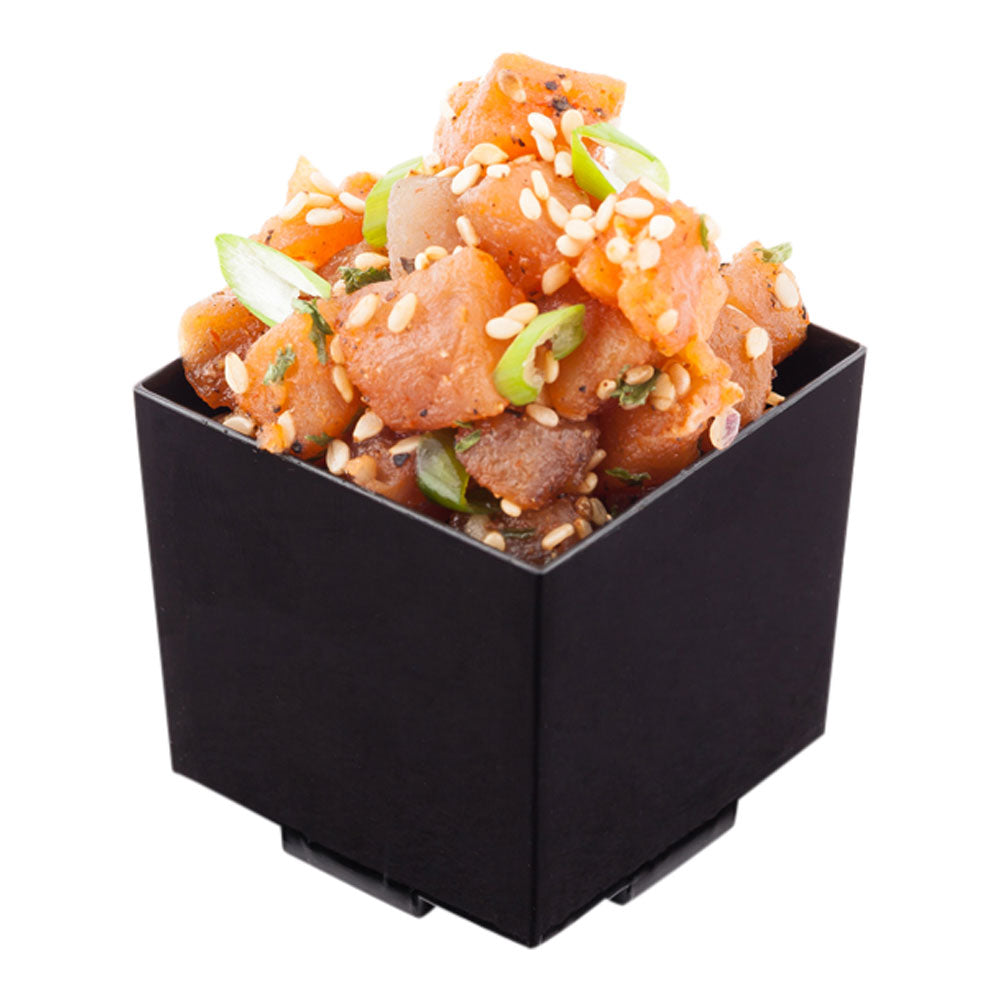 100 Pack 3 oz Square Black Plastic Quadrato Cups with 100 Silver Mini Forks - Perfect for Parties, Weddings, Cocktail Events & Dessert Serving