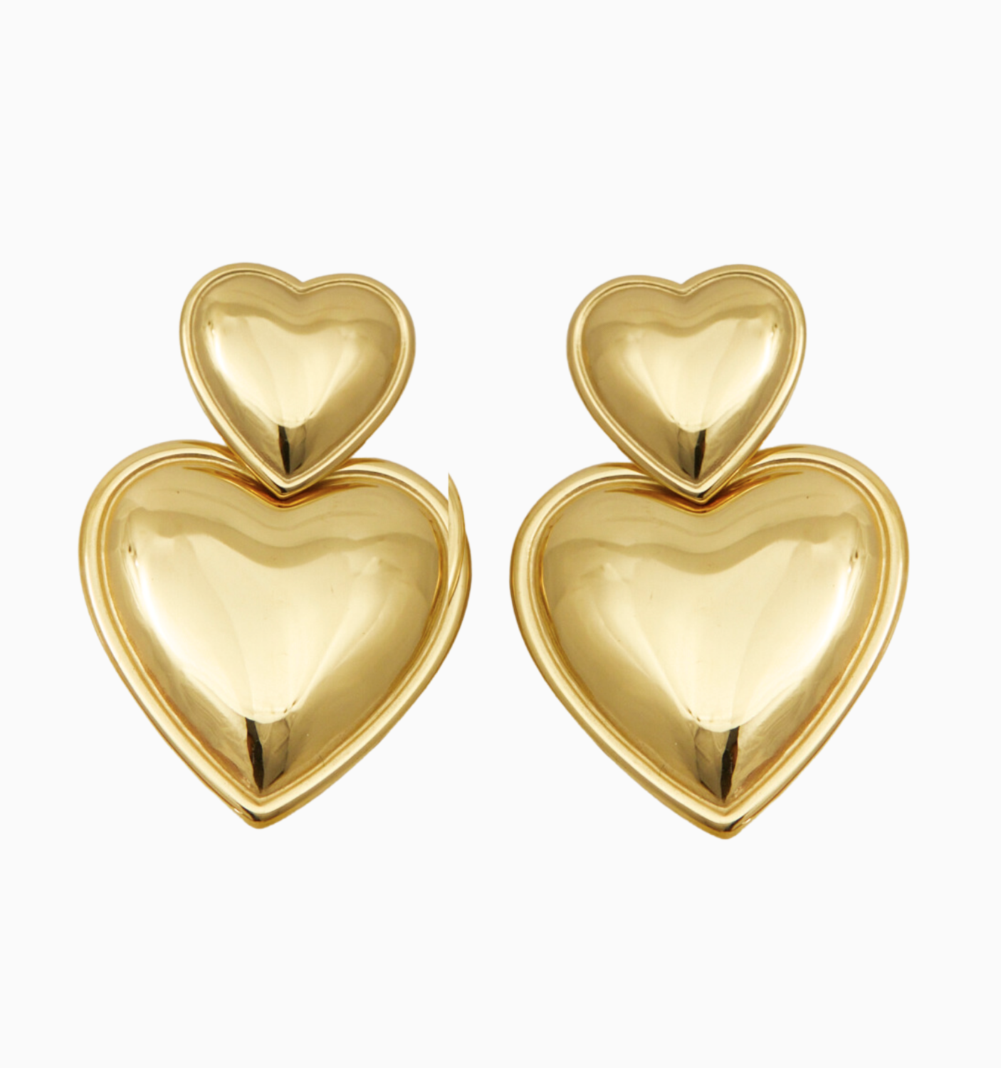 Daphine Heart Earrings for Women - Elegant Gold Plated Heart Stud Earrings - Perfect Gift for Valentine's Day, Anniversary & Romantic Occasions - Ideal for Date Night, Wedding & Special Events