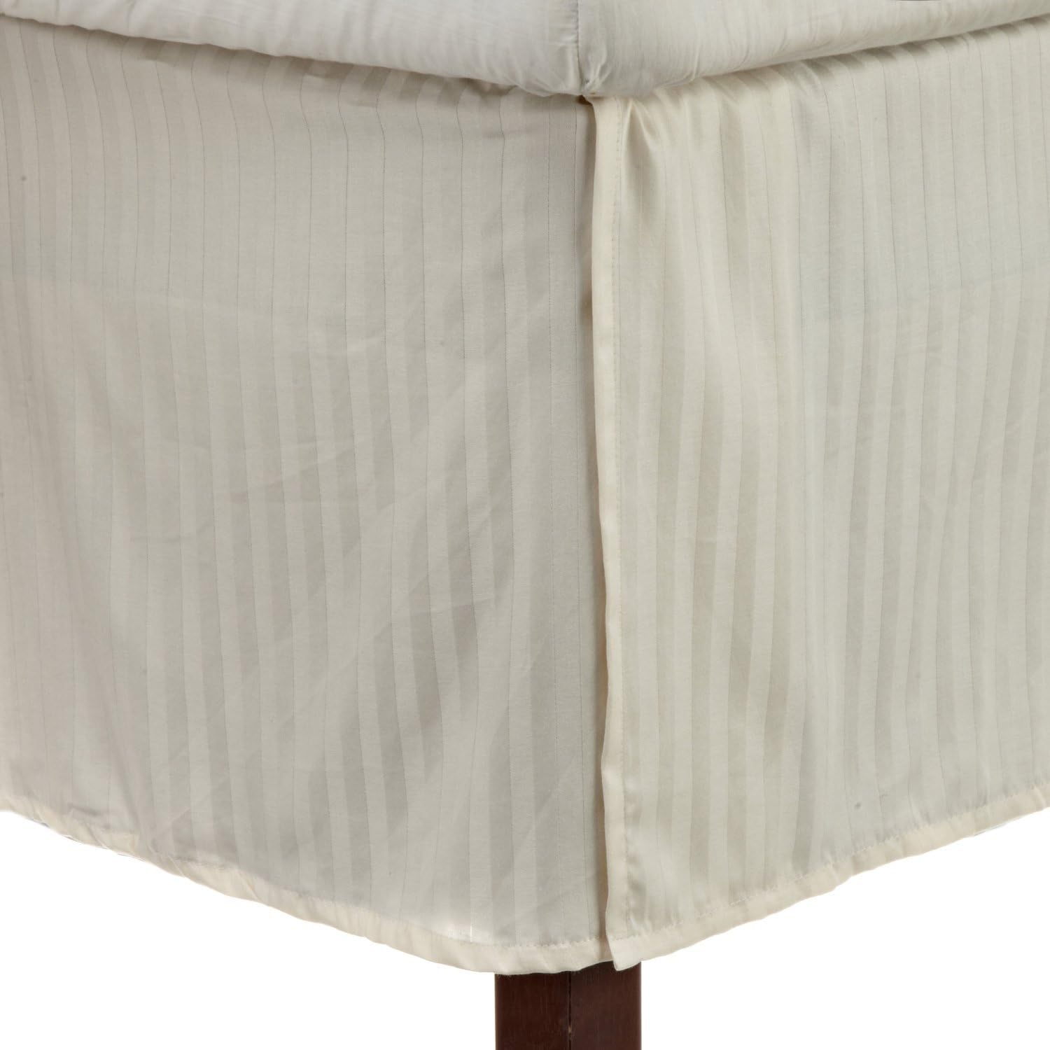 Premium Egyptian Cotton 300 Thread Count Striped Bed Skirt - Luxury Fitted Dust Ruffle for King/Queen Size Beds - Perfect for Master Bedrooms & Guest Rooms