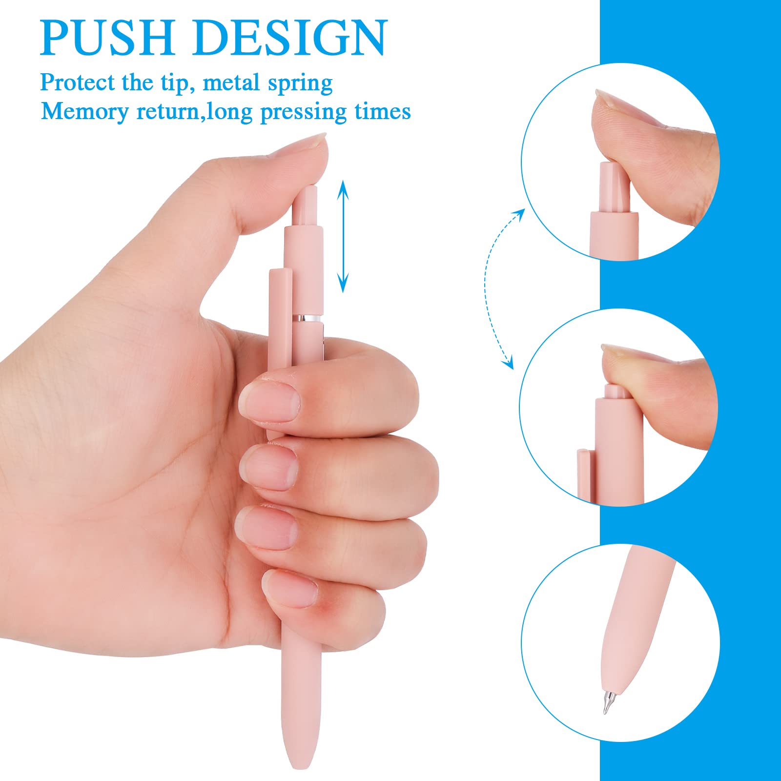 Cobee Aesthetic 0.5mm Retractable Gel Pens - 5 Pack Morandi Pastel Ballpoint Pens for Smooth Writing | School, Office, Journaling & Gift Supplies (Black Ink)