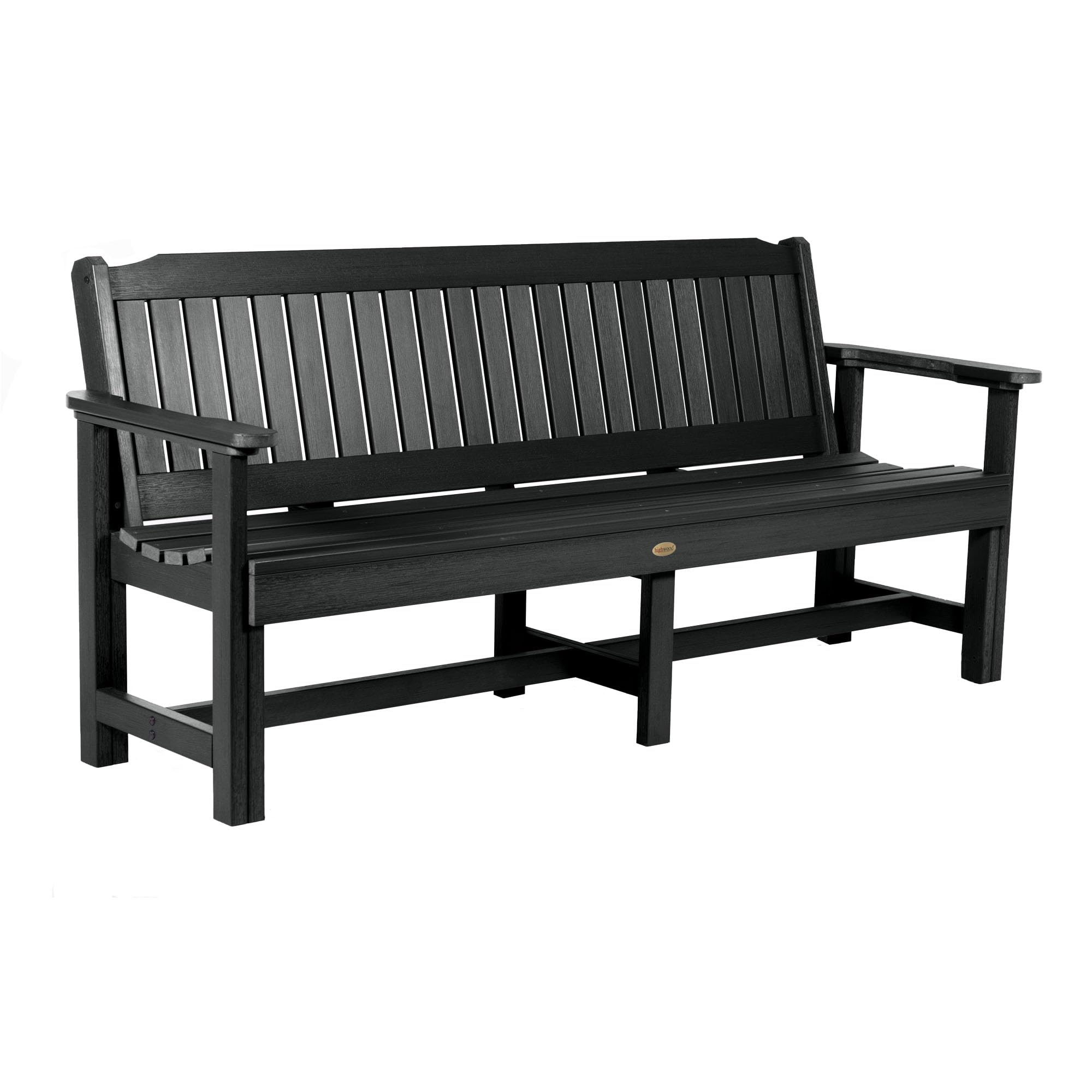 Sequoia Professional CM-BENSQ62-BKE 6-Foot Commercial Grade Exeter Garden Bench in Black – Durable Outdoor Seating for Parks, Patios, and Gardens