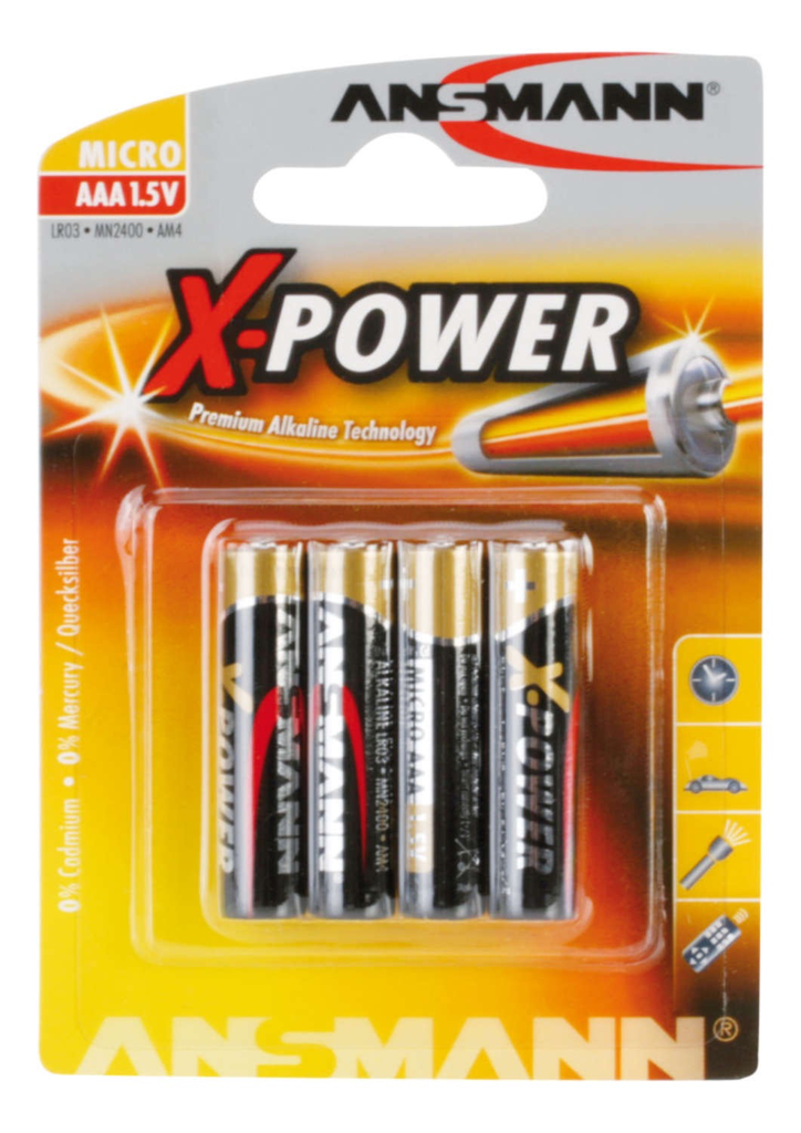 ANSMANN X POWER AA Rechargeable Batteries 4-Pack - High Capacity 2800mAh AA Batteries for Digital Cameras, Toys, Flashlights & More - Long Lasting Power for Everyday Devices