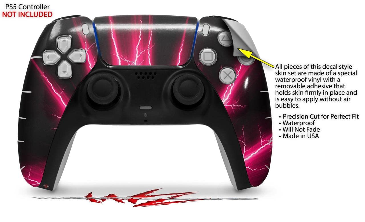 PS5 DualSense Controller Skin Wrap - Lightning Pink for Gaming & Protection