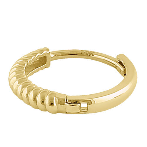14K Solid Yellow Gold Rope Hoop Earrings for Women - Classic Dainty Everyday Jewelry - Perfect for Gifts, Parties & Special Occasions