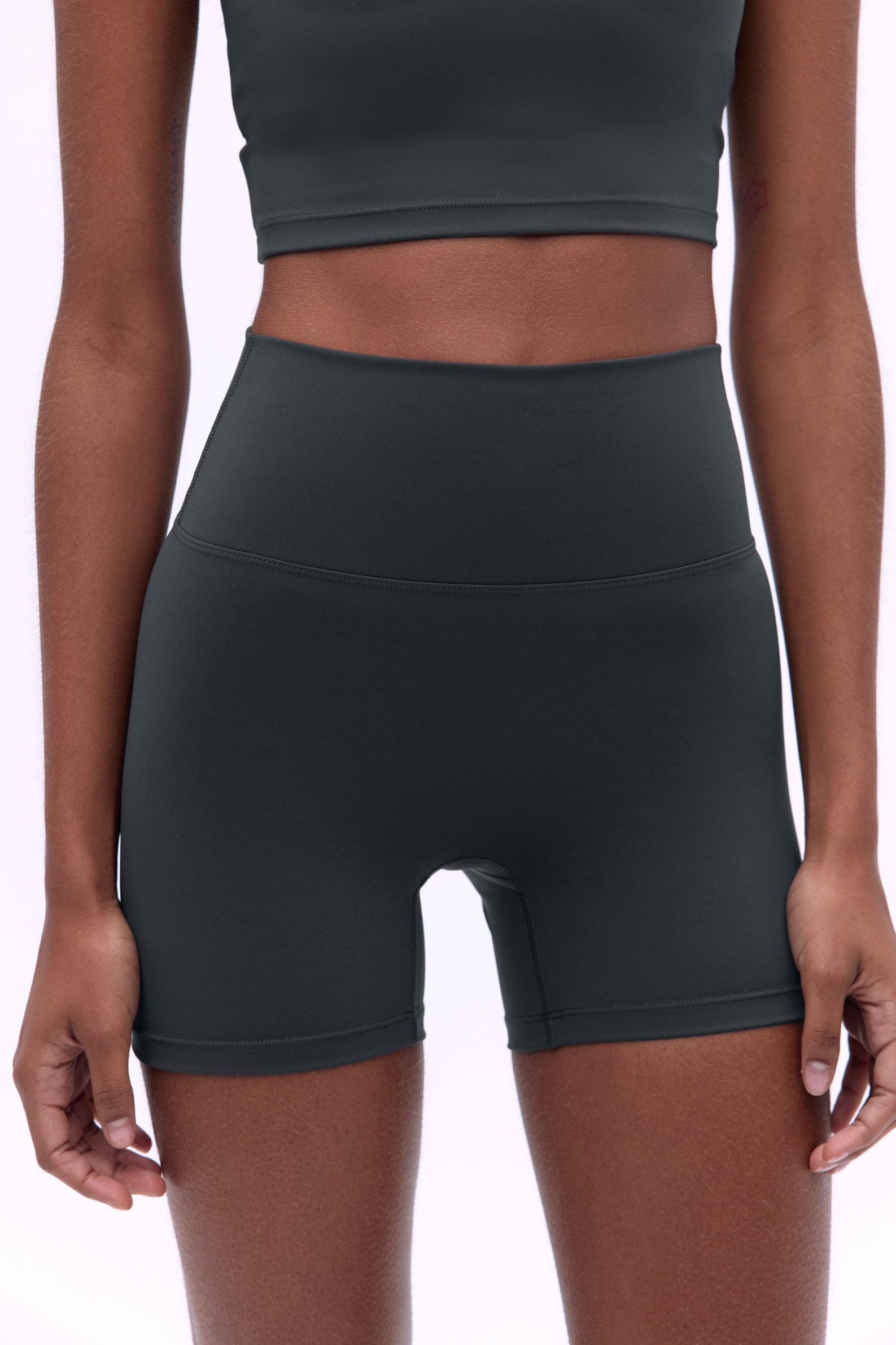 Ultimate Ultra Crop Shorts for Women - High Waisted Workout Running Yoga Shorts - Graphite Grey - Perfect for Gym, Fitness & Casual Wear