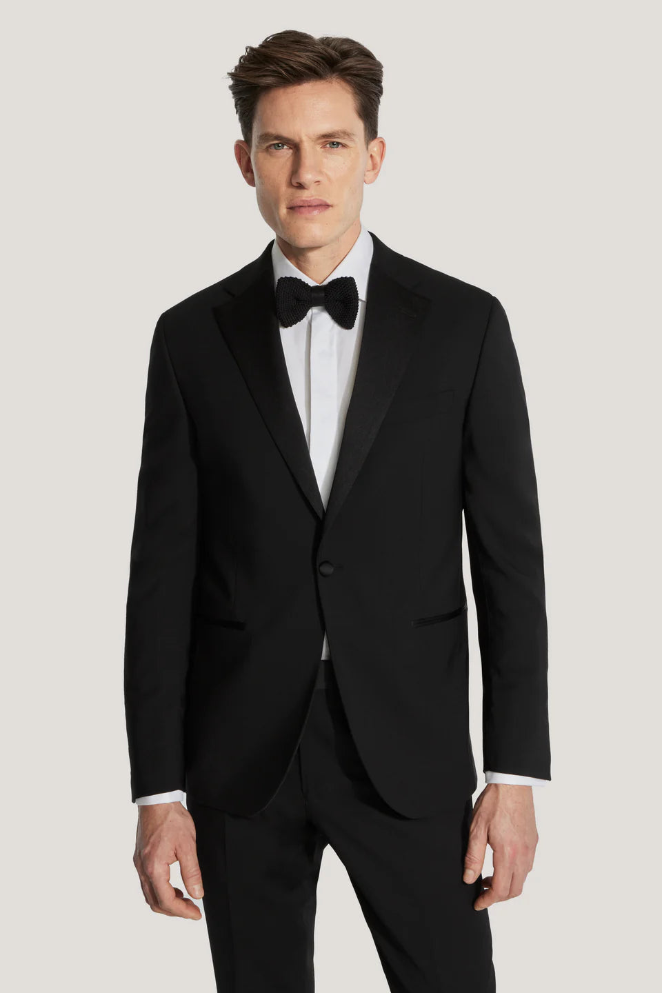 BRUNOTELLI Black Notch Lapel Tuxedo Suit for Men - Elegant Formal Wear for Weddings, Prom & Special Occasions