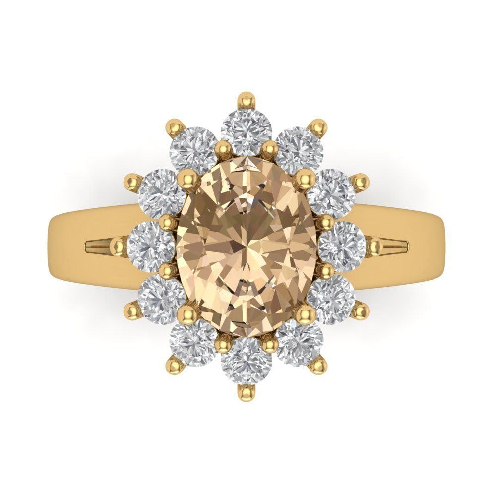 2.36ct Oval Moissanite Engagement Ring - 14k Gold for Bridal & Anniversary