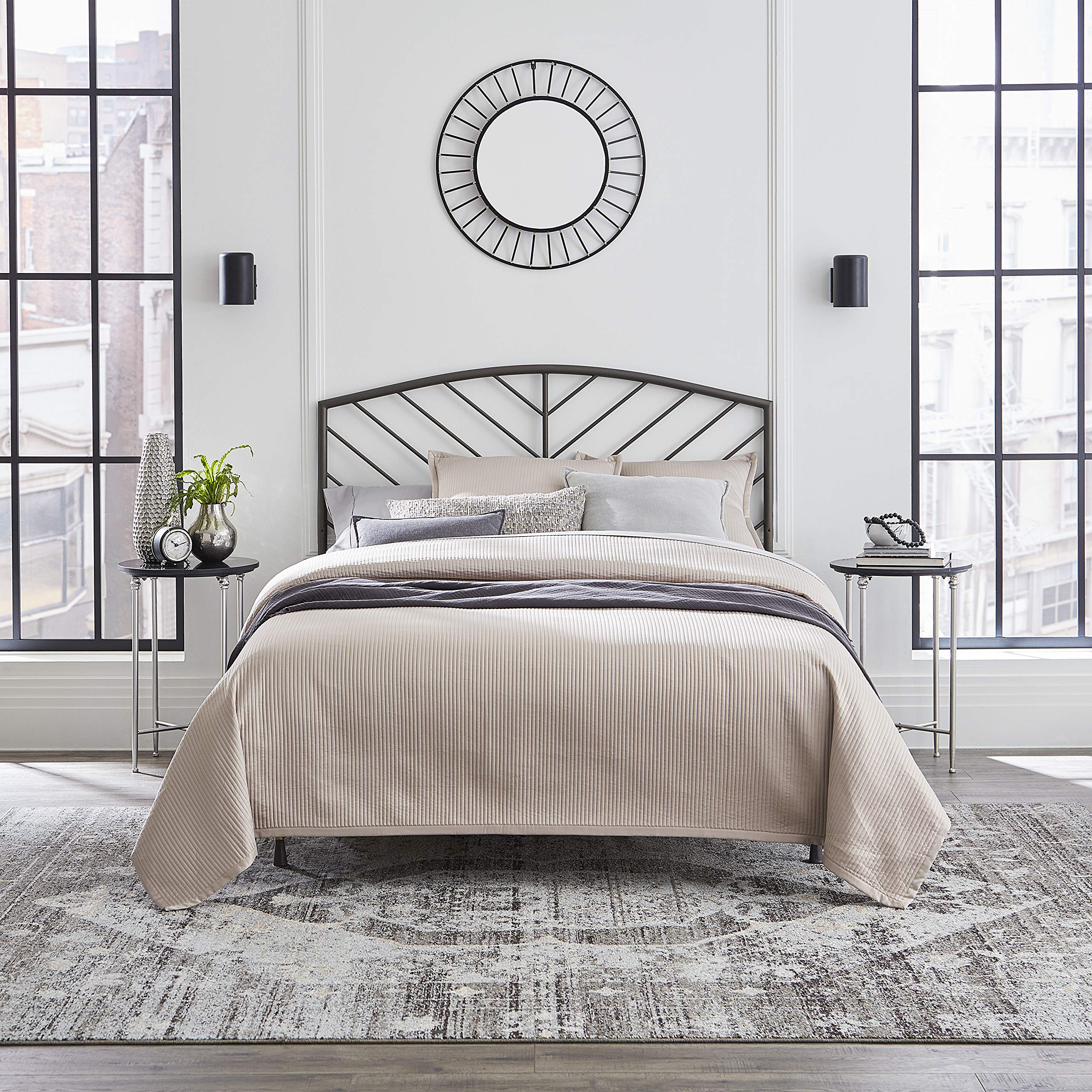 Hillsdale Essex Metal Queen Size Headboard - Gray Bronze Finish, Modern Bed Frame for Bedroom Decor - Perfect for Master Bedrooms, Guest Rooms & Apartments