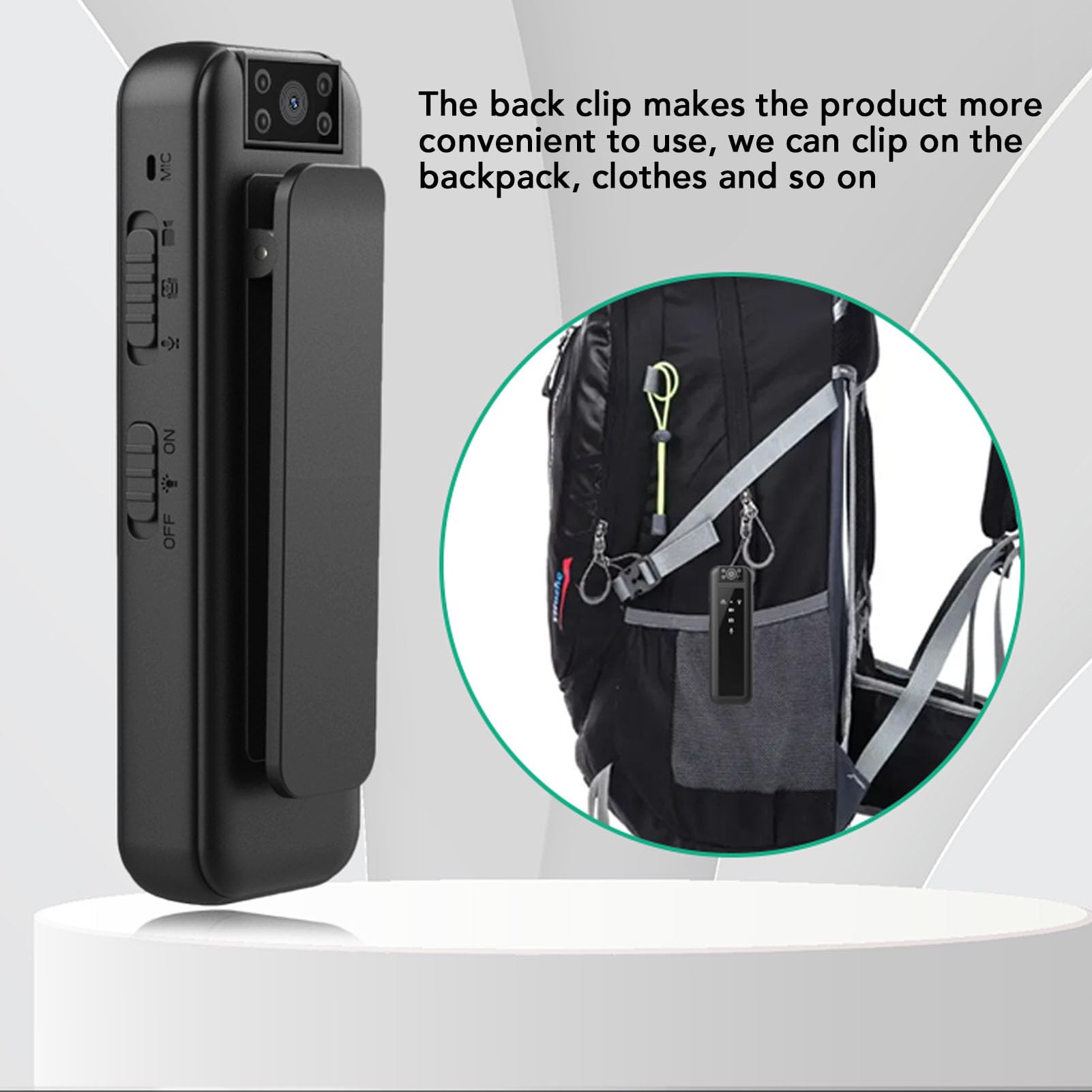 Bewinner Wearable Body Camera - 1080P HD Mini Body Camera with Night Vision, 180° Rotatable Lens, Portable Pocket Video Recorder for Outdoor Activities, Security, Cycling, Hiking & Home Surveillance