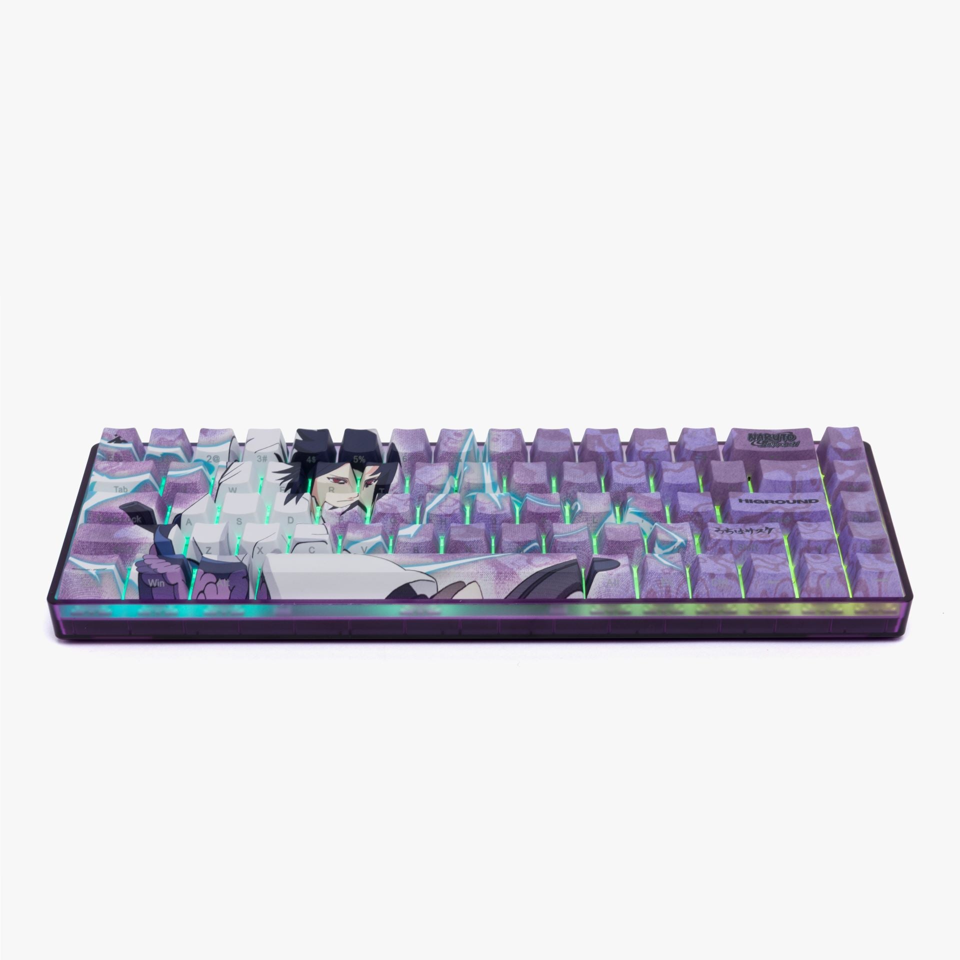 Naruto x HG Basecamp 65HE Mechanical Keyboard - Sasuke Uchiha Themed - Perfect for Gaming, Typing & Anime Fans Workspace Setup