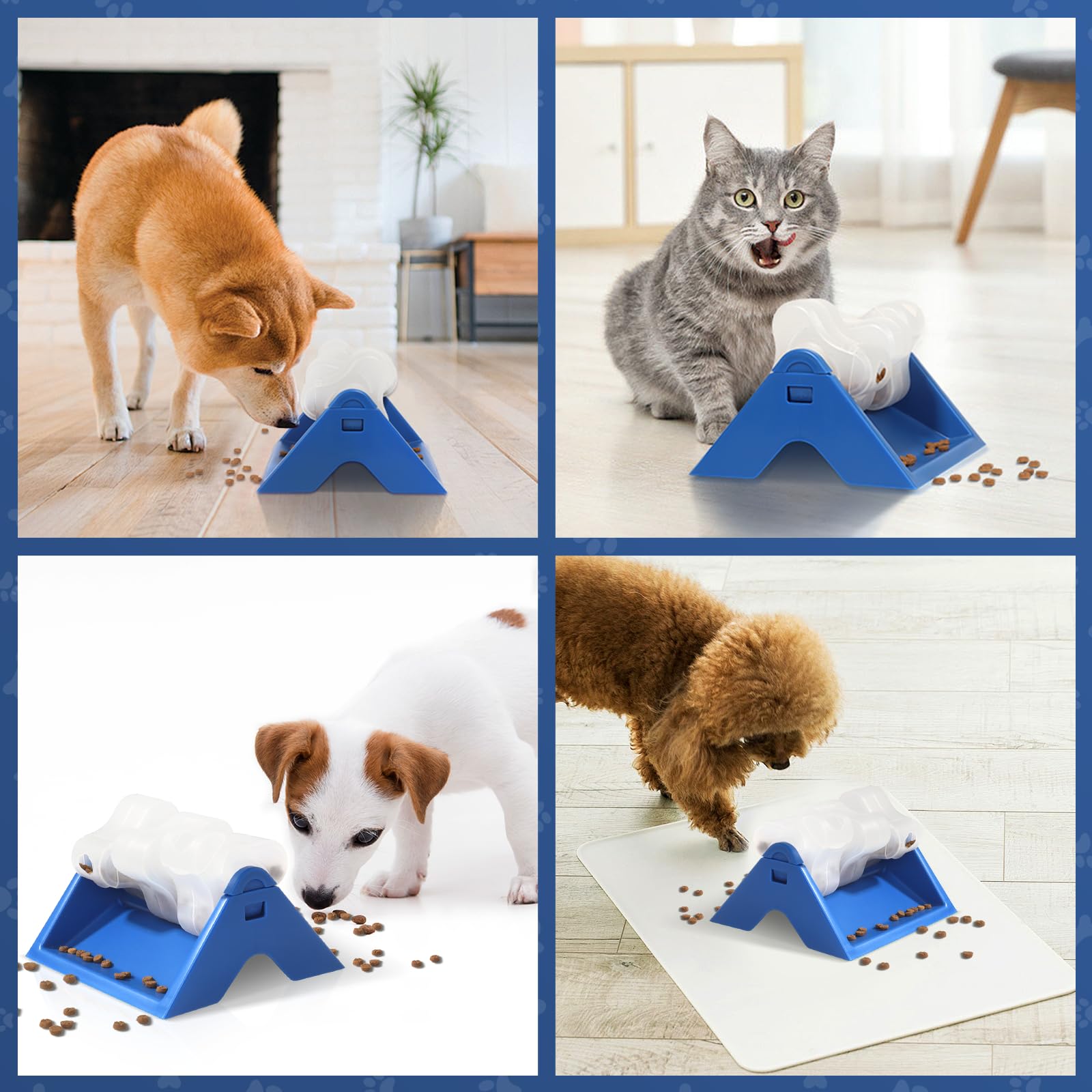 Interactive Dog Puzzle Toys & Slow Feeder for Small, Medium & Large Dogs - 3 Rotatable Treat Dispenser for Smart Training, Boredom Relief & Mental Stimulation - Non-Slip, Stable & Easy to Clean - Perfect for Indoor Play, Mealtime & Solo Entertainment