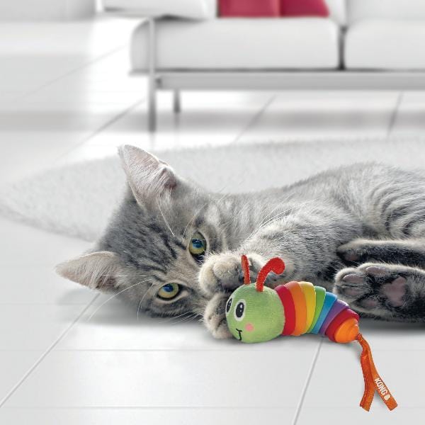 KONG Bat A Bout Clackz Caterpillar Cat Toy - Interactive Cat Toy for Indoor Play, Exercise & Mental Stimulation - Fun Noisy Caterpillar Toy for Kittens & Adult Cats