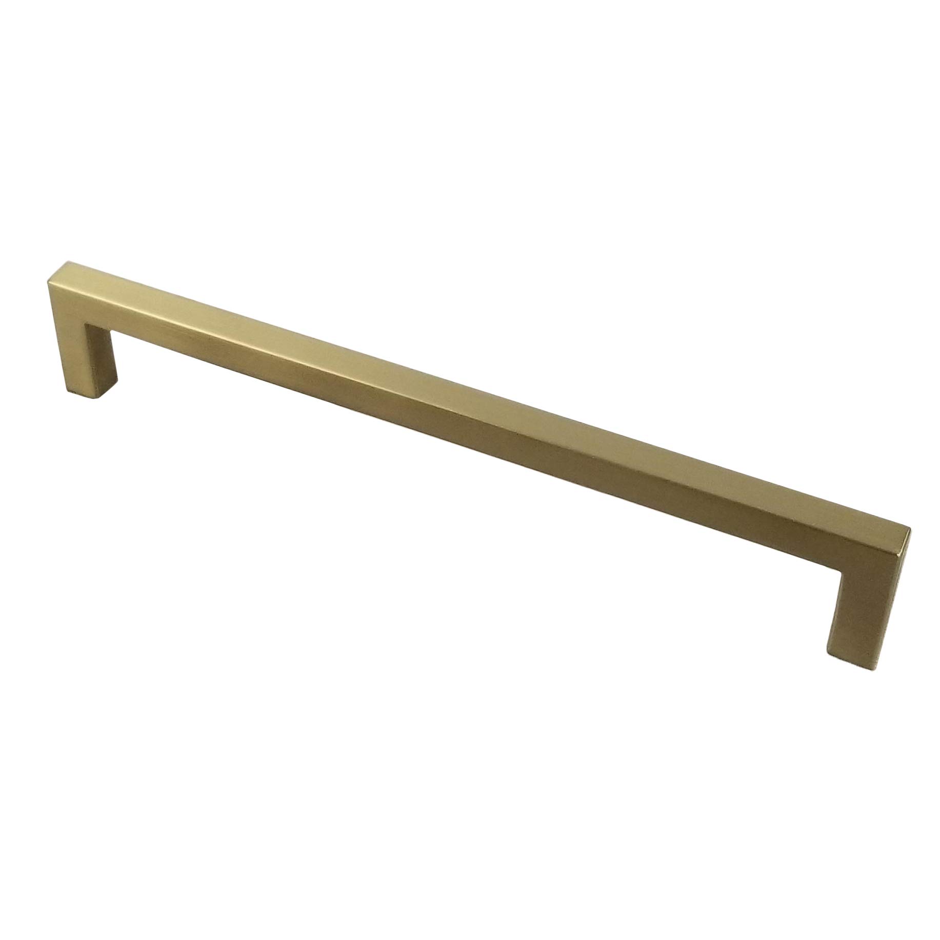 10 Pack Brushed Brass Square Cabinet Pulls - 7 9/16
