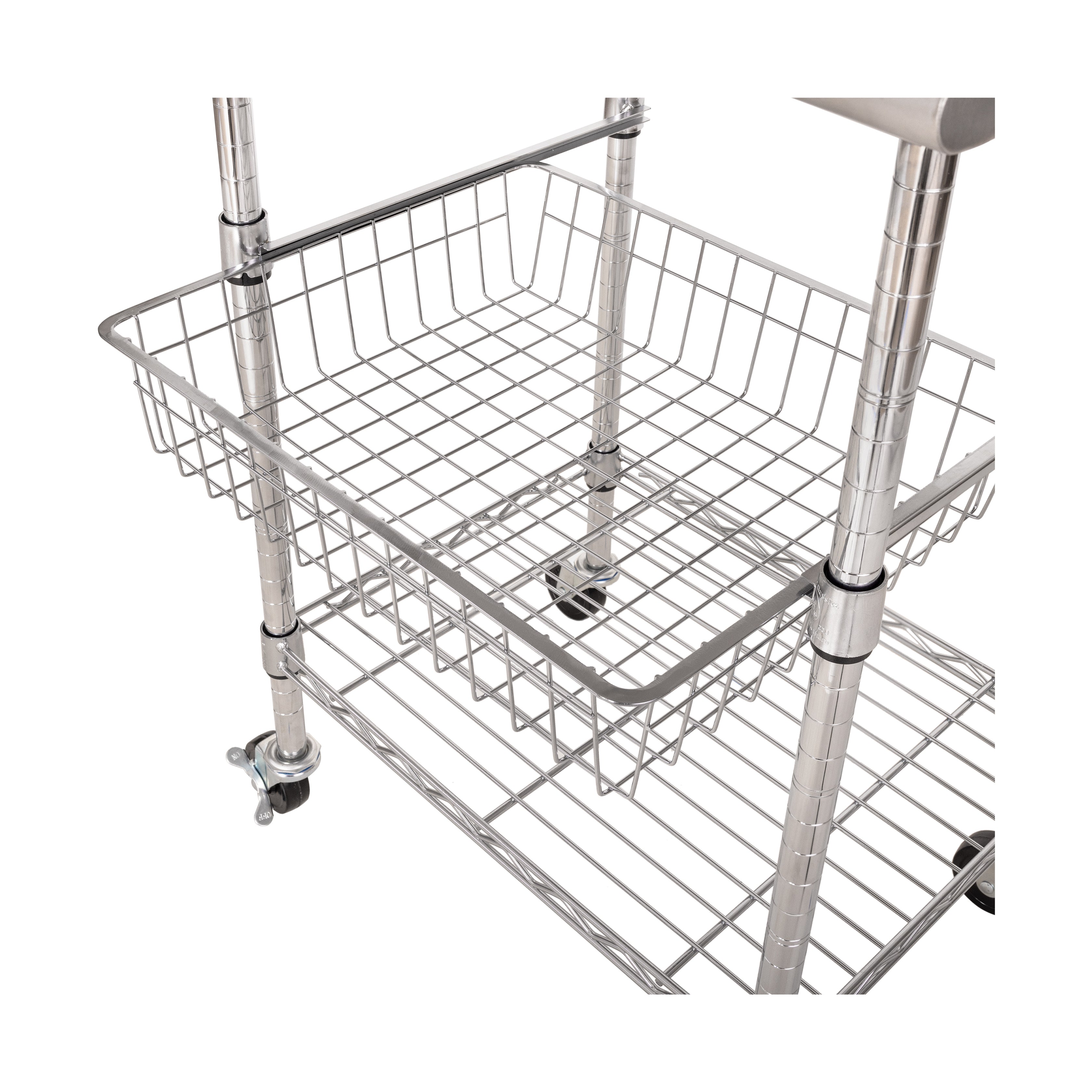 Stainless Steel NSF Utility Worktable Cart - Heavy Duty Commercial Kitchen Cart for Food Prep, Restaurant, and Catering Use