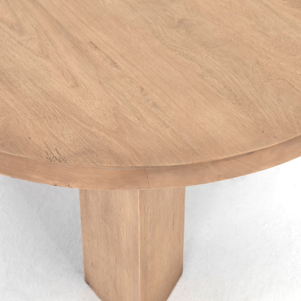 Modern Light Brushed Parawood Coffee Table - Rustic Farmhouse Living Room Centerpiece for Home Decor & Entertaining