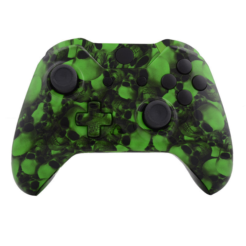 ExtremeRate Green Skull Custom Shell & Button Kit for Xbox One Controller (XOS033) - Gaming Accessory for Enhanced Style & Performance